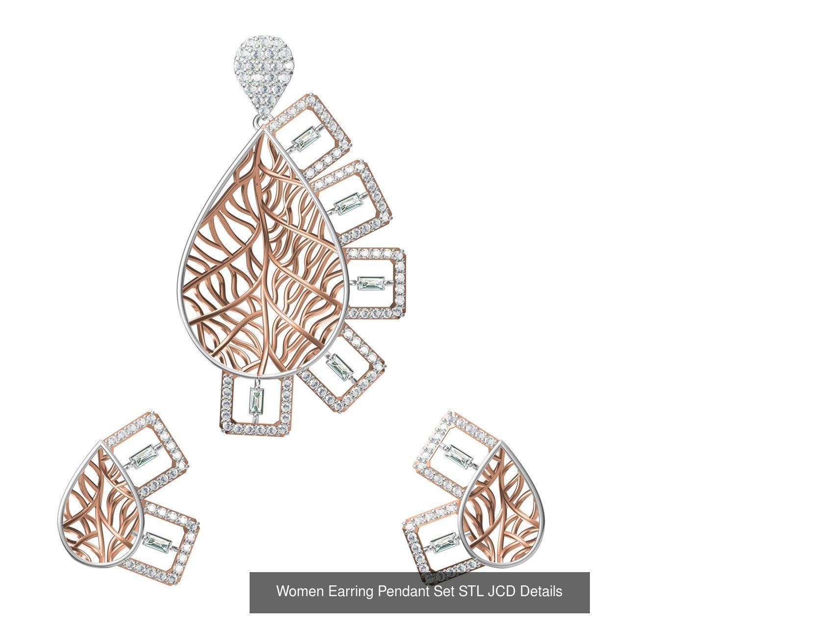58 Women Earring Pendant Set STL JCD Details Collection _87