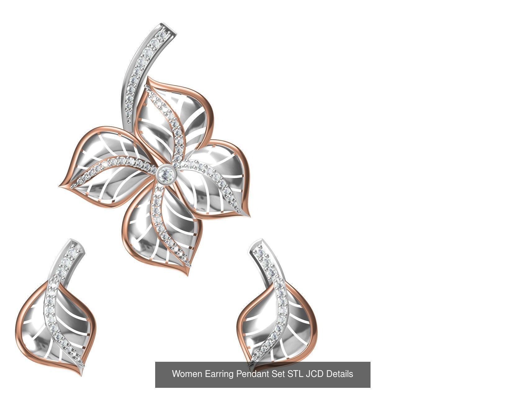 58 Women Earring Pendant Set STL JCD Details Collection _90