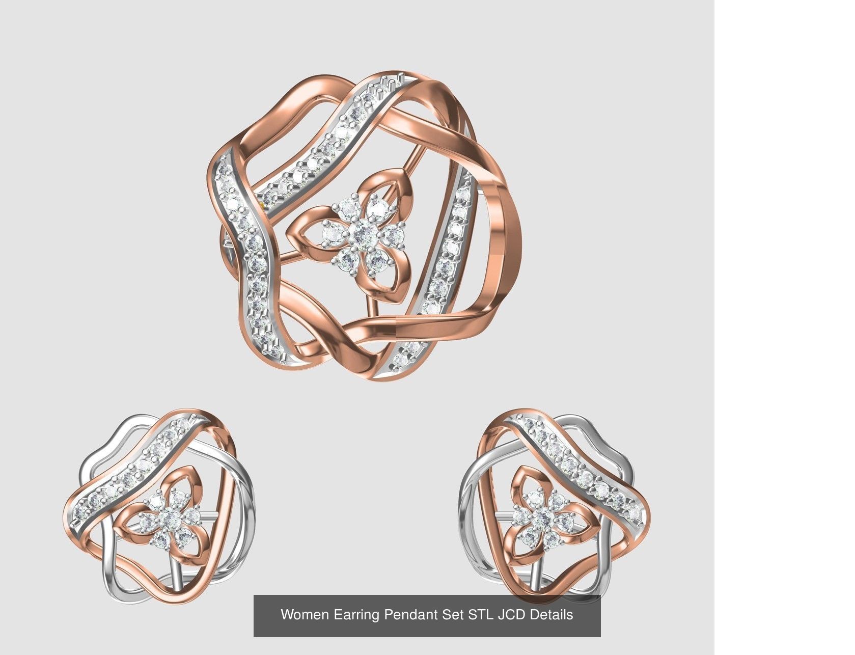 58 Women Earring Pendant Set STL JCD Details Collection _81