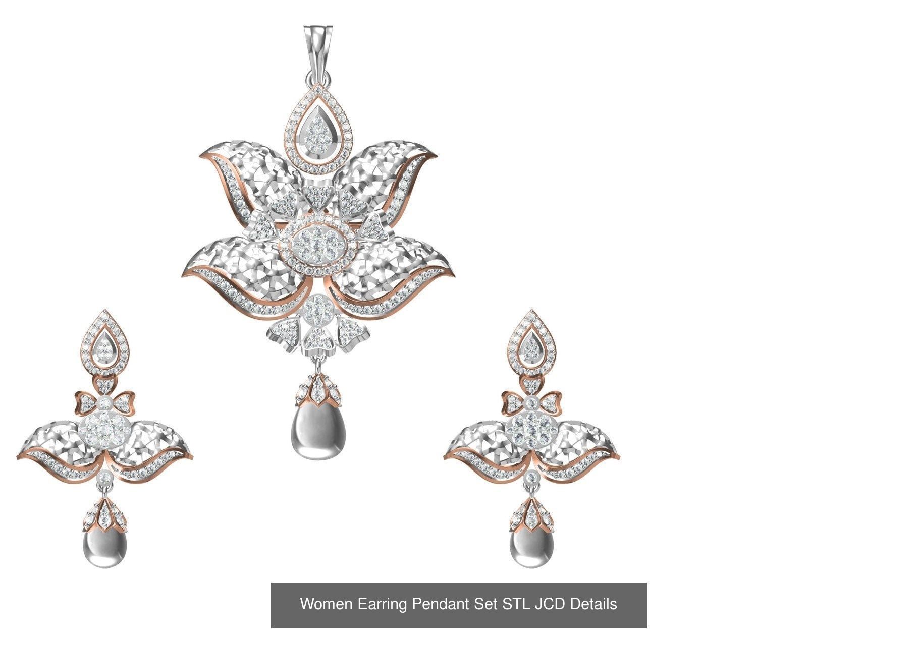 58 Women Earring Pendant Set STL JCD Details Collection _71