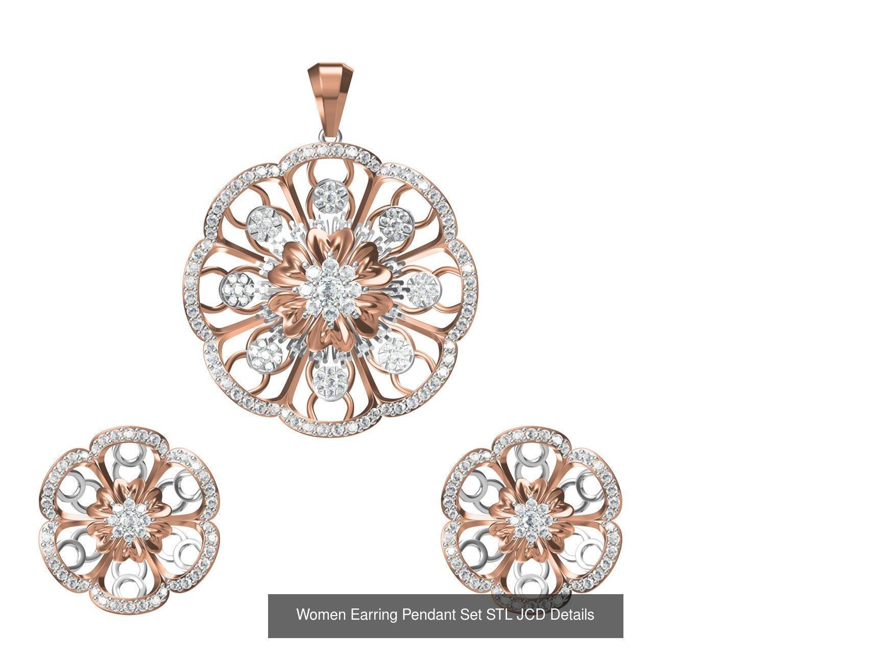 58 Women Earring Pendant Set STL JCD Details Collection _73