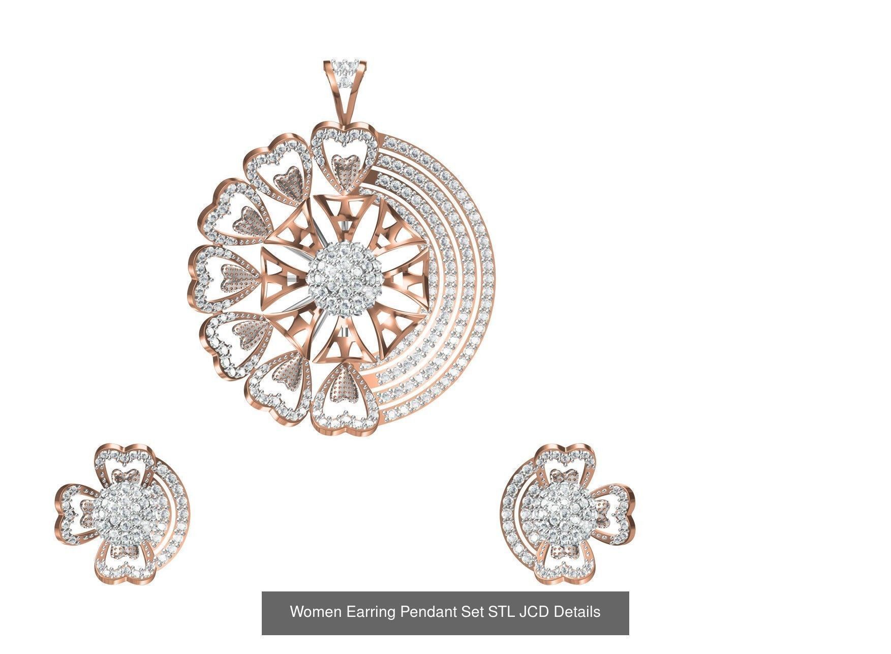 58 Women Earring Pendant Set STL JCD Details Collection _75
