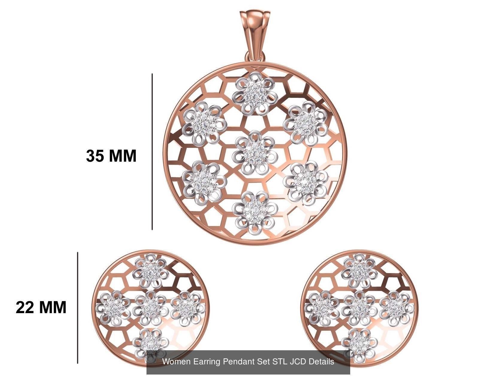 58 Women Earring Pendant Set STL JCD Details Collection _39