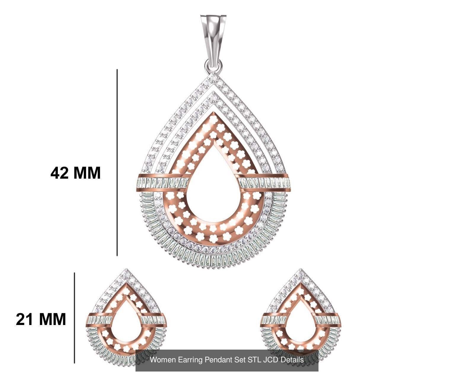58 Women Earring Pendant Set STL JCD Details Collection _52
