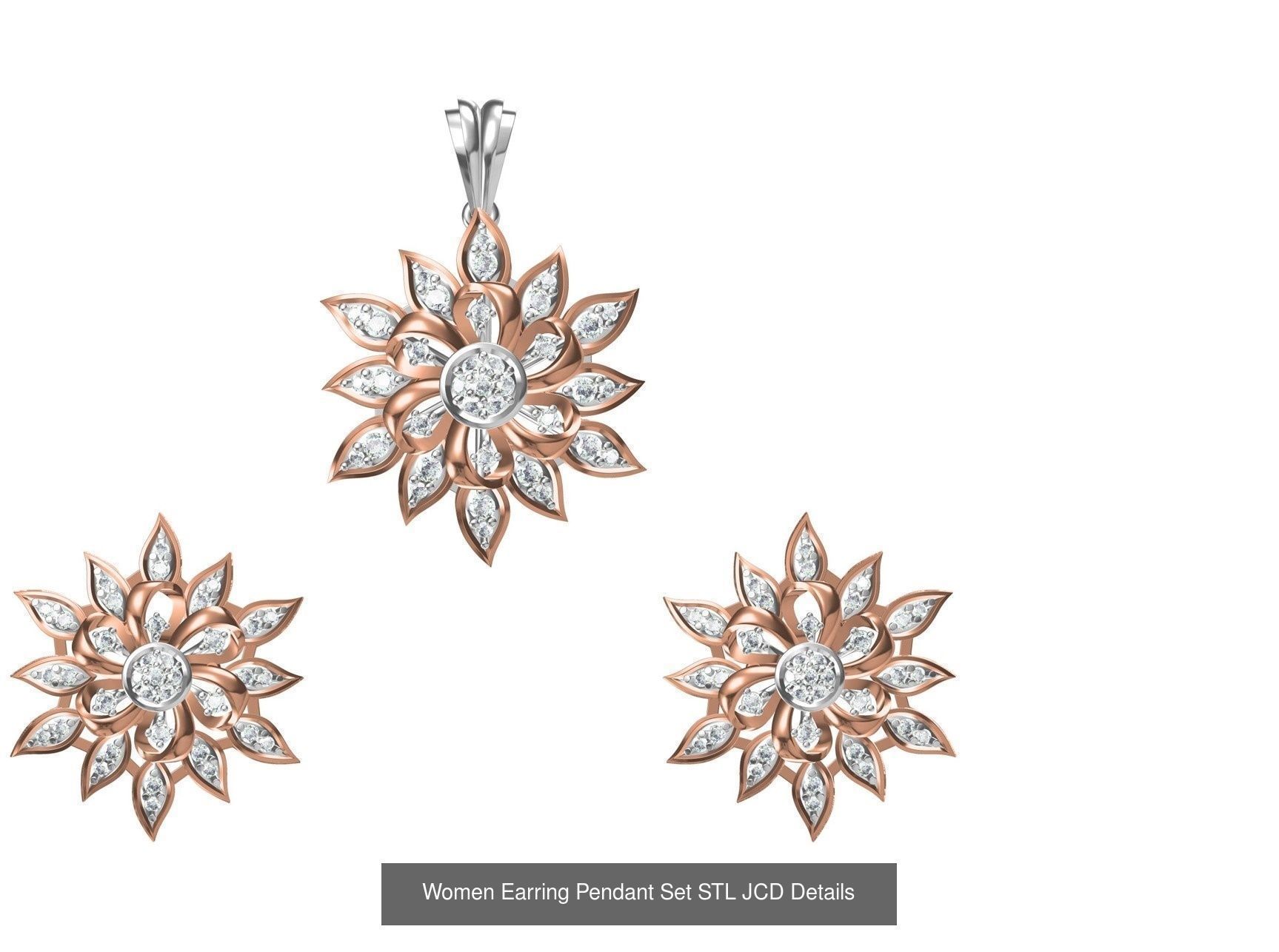 58 Women Earring Pendant Set STL JCD Details Collection _79