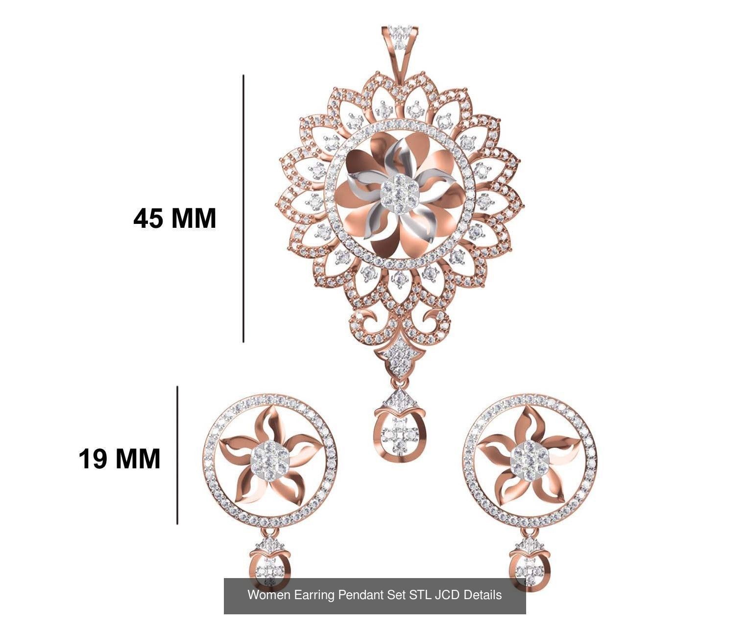 58 Women Earring Pendant Set STL JCD Details Collection _60