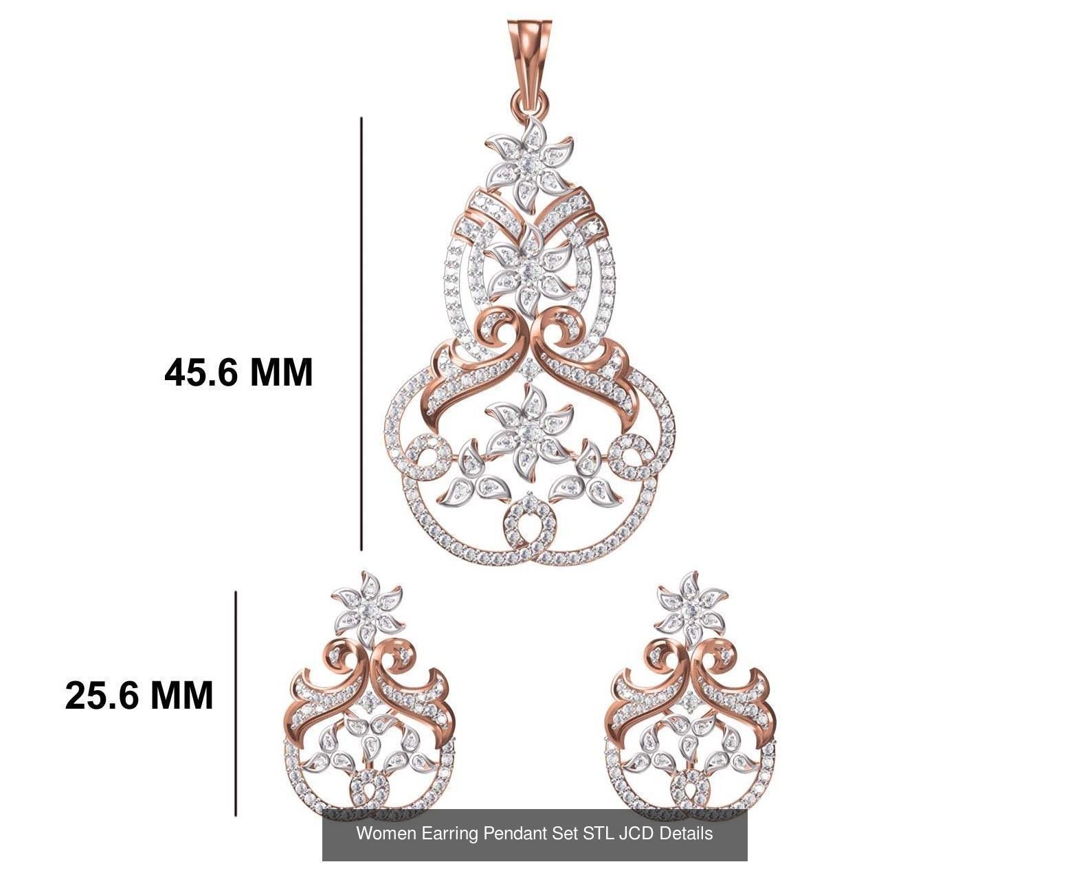 58 Women Earring Pendant Set STL JCD Details Collection _56