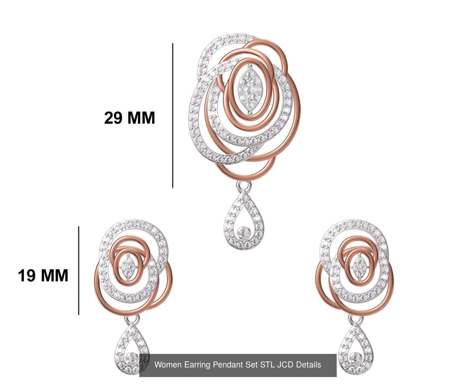58 Women Earring Pendant Set STL JCD Details Collection _41