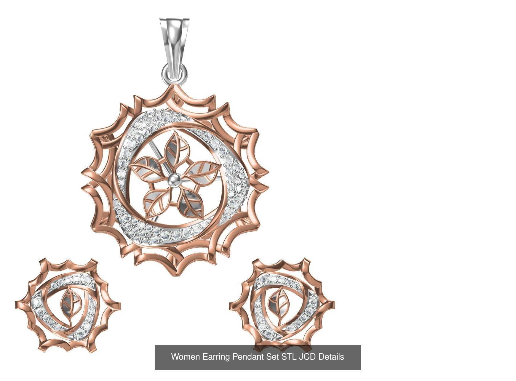 58 Women Earring Pendant Set STL JCD Details Collection _74