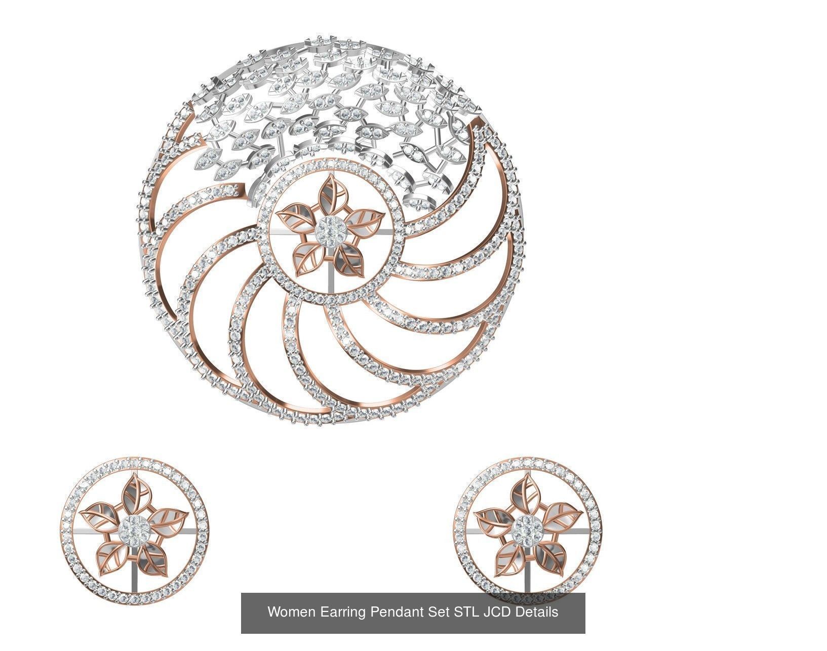 58 Women Earring Pendant Set STL JCD Details Collection _89