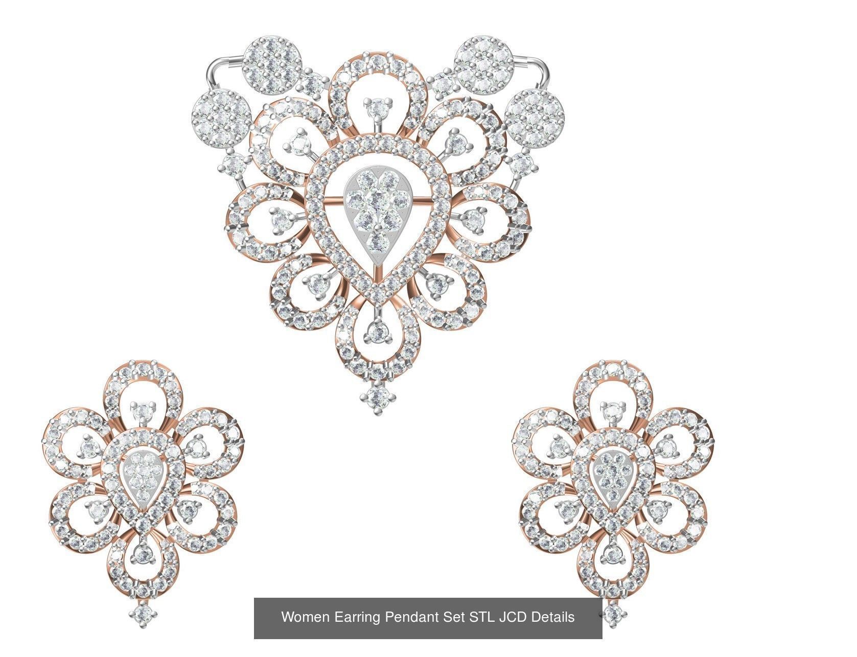 58 Women Earring Pendant Set STL JCD Details Collection _91
