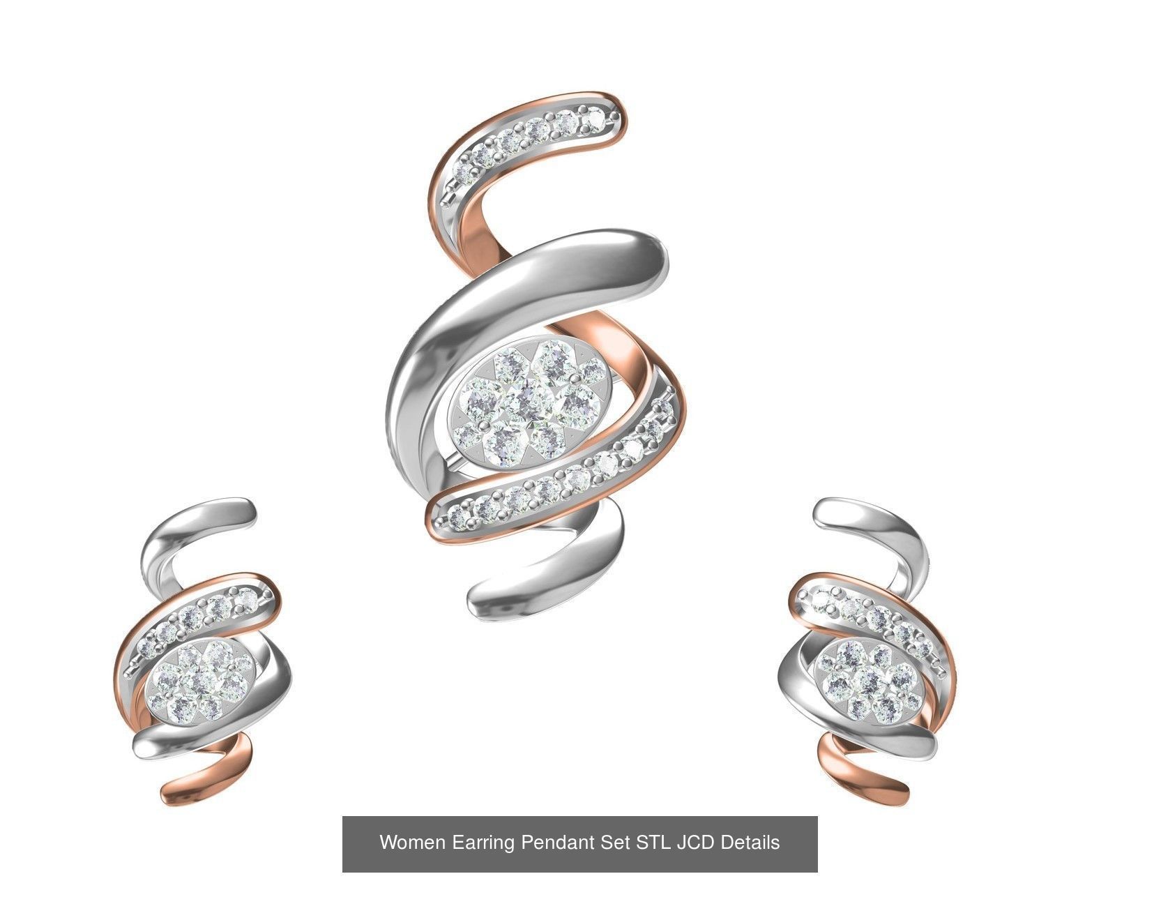 58 Women Earring Pendant Set STL JCD Details Collection _82
