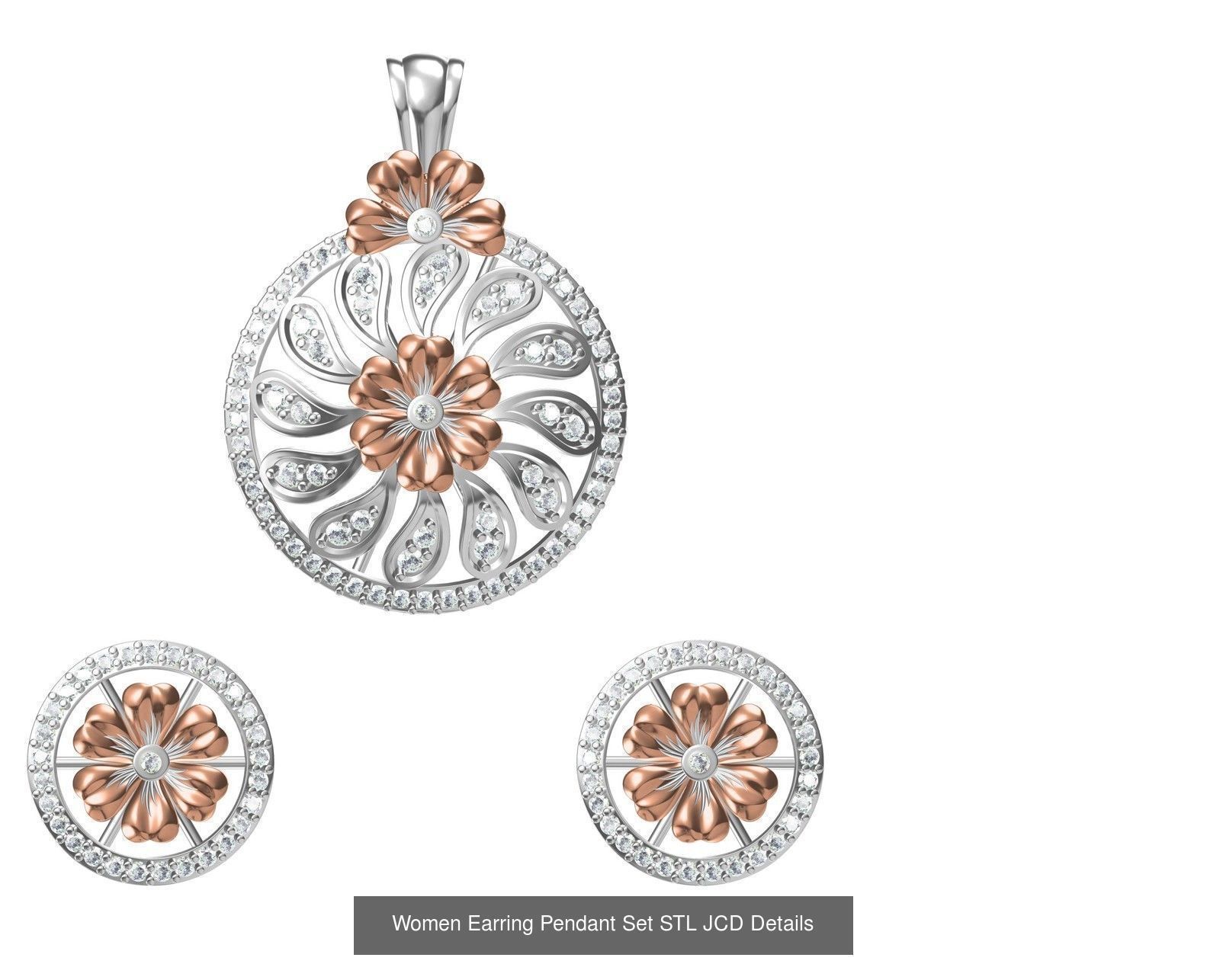 58 Women Earring Pendant Set STL JCD Details Collection _77