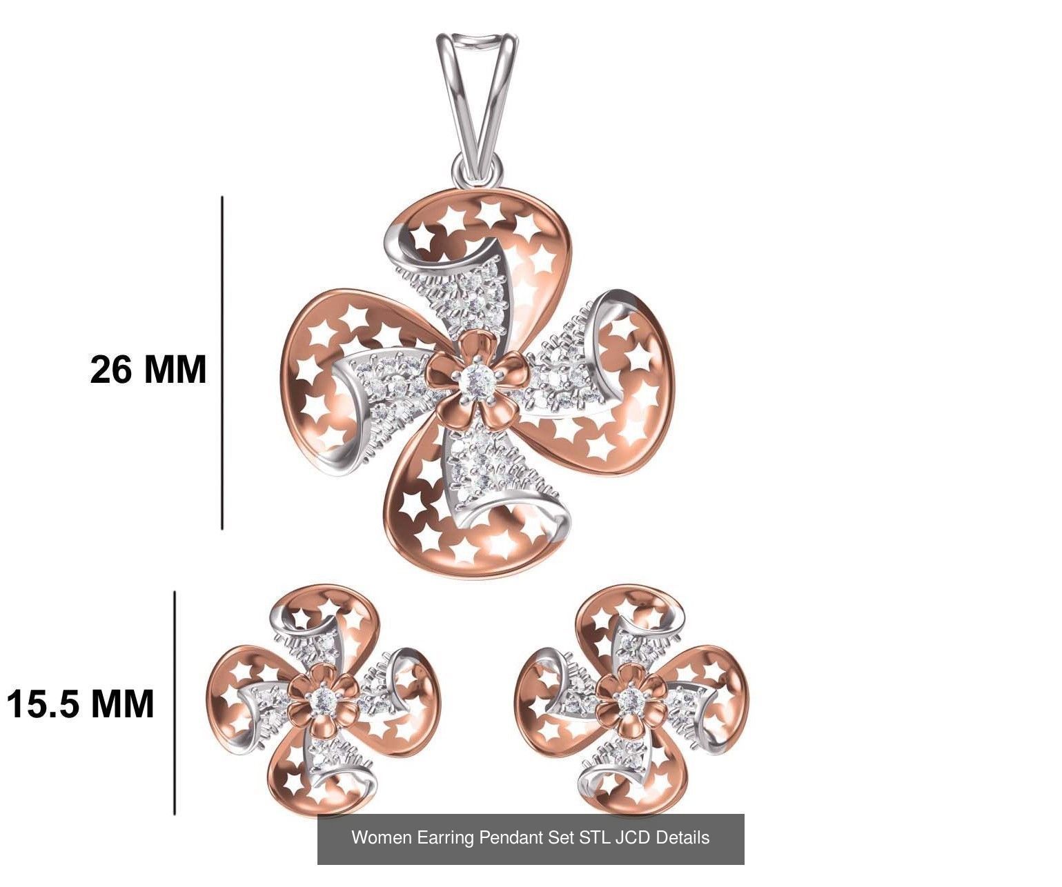 58 Women Earring Pendant Set STL JCD Details Collection _67