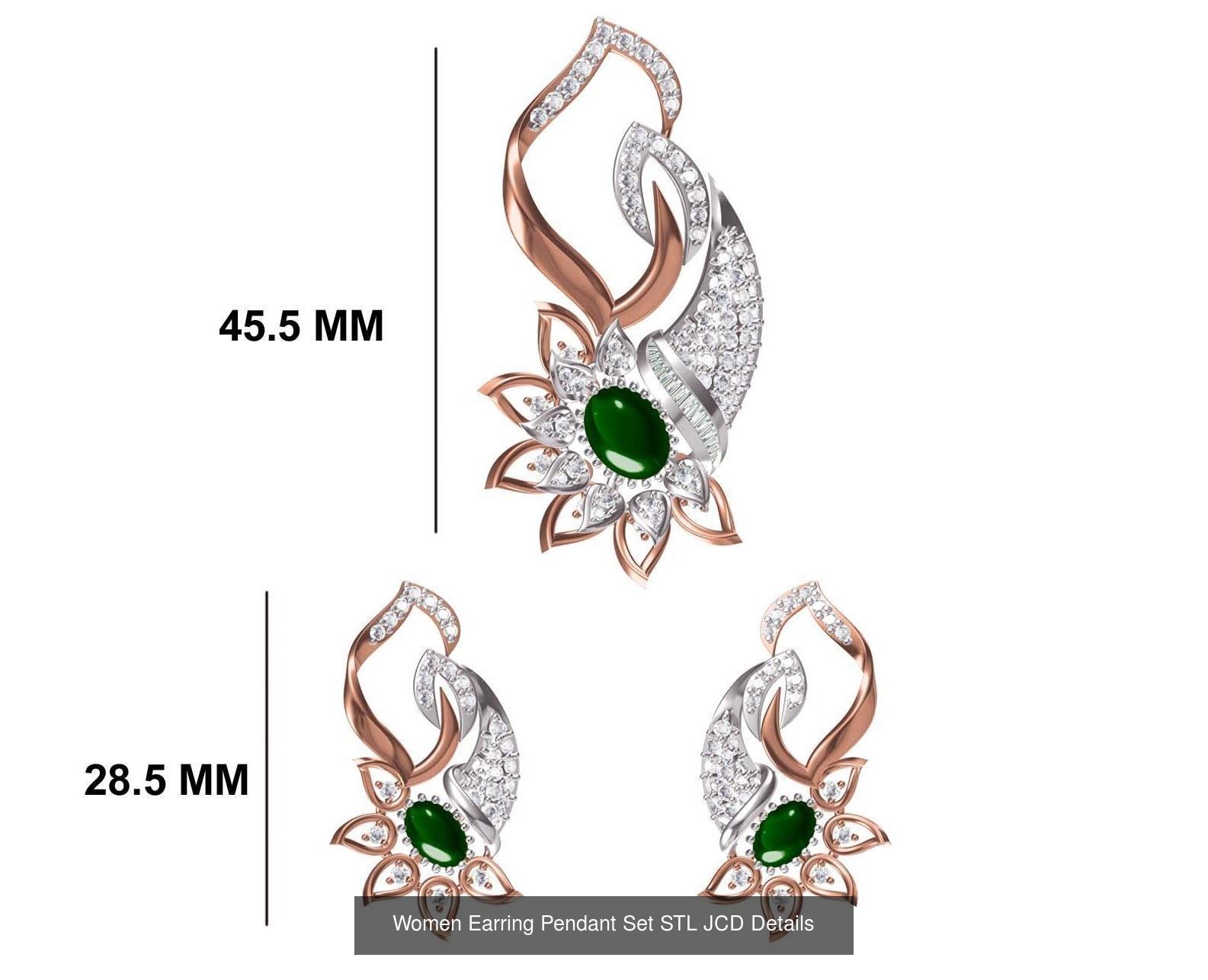 58 Women Earring Pendant Set STL JCD Details Collection _70