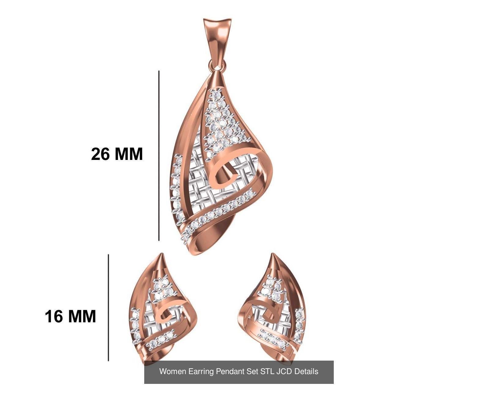 58 Women Earring Pendant Set STL JCD Details Collection _65