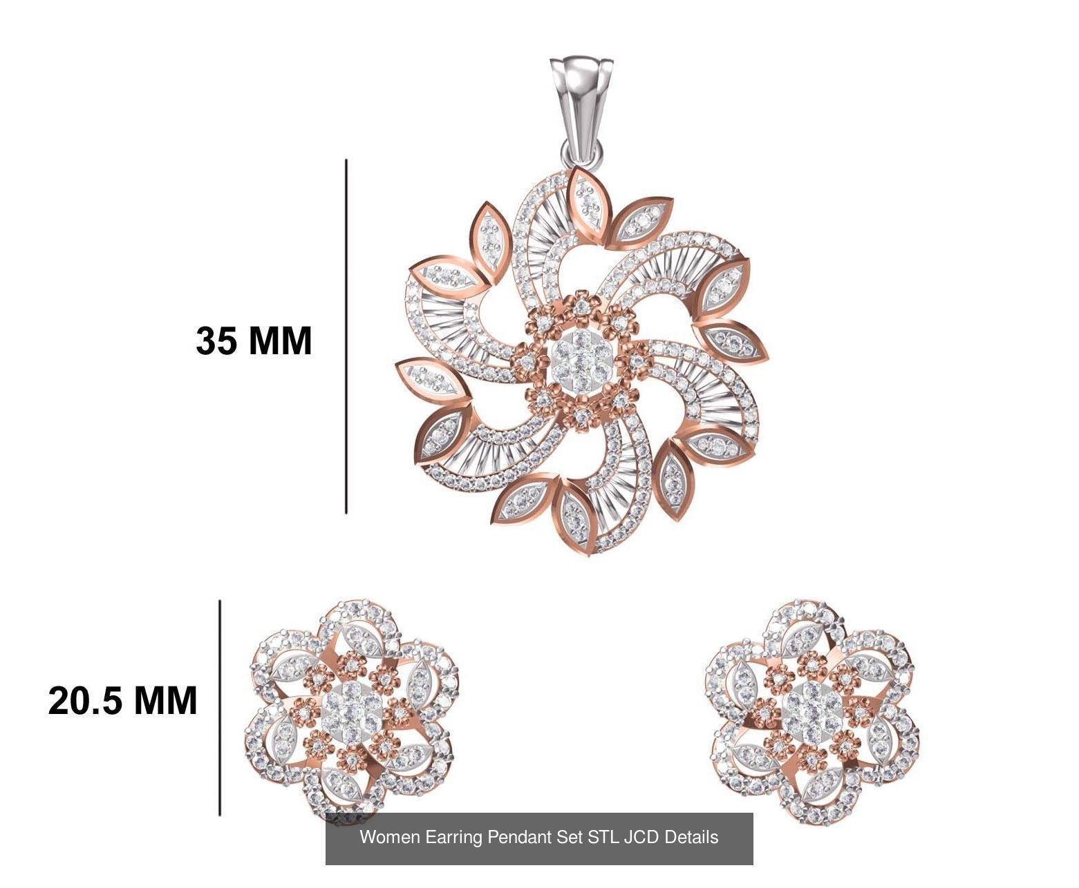 58 Women Earring Pendant Set STL JCD Details Collection _57