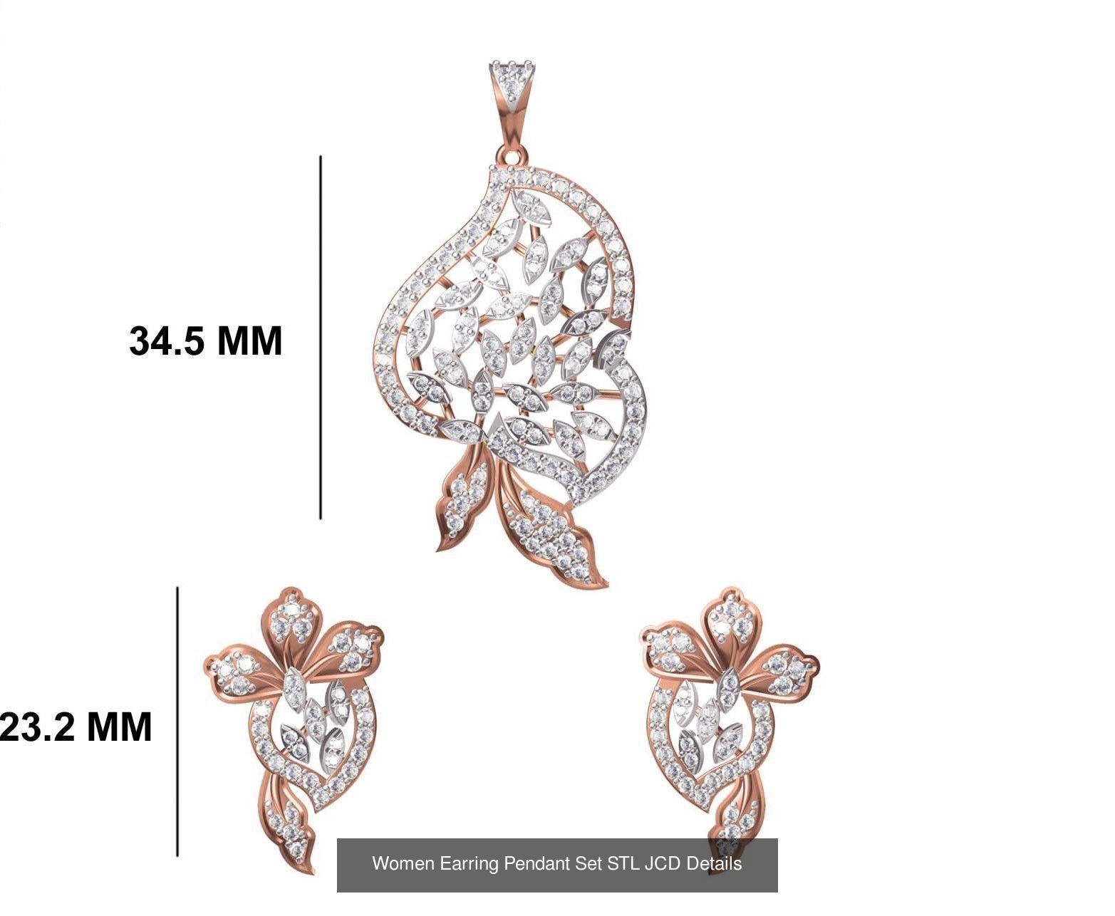 58 Women Earring Pendant Set STL JCD Details Collection _53