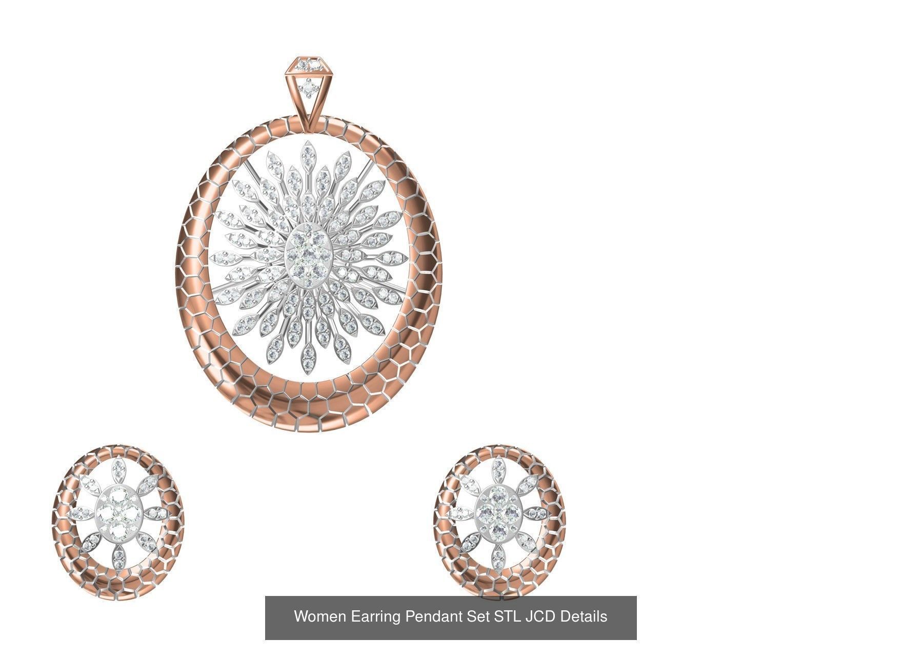 58 Women Earring Pendant Set STL JCD Details Collection _78