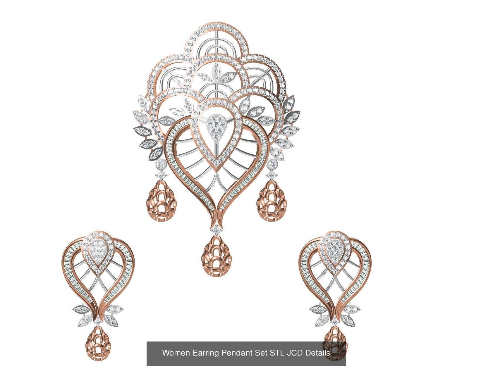 58 Women Earring Pendant Set STL JCD Details Collection _83