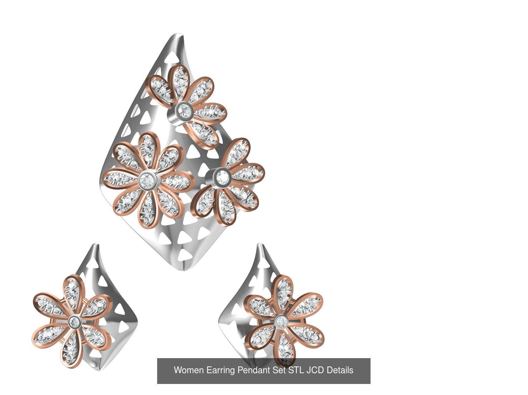 58 Women Earring Pendant Set STL JCD Details Collection _85