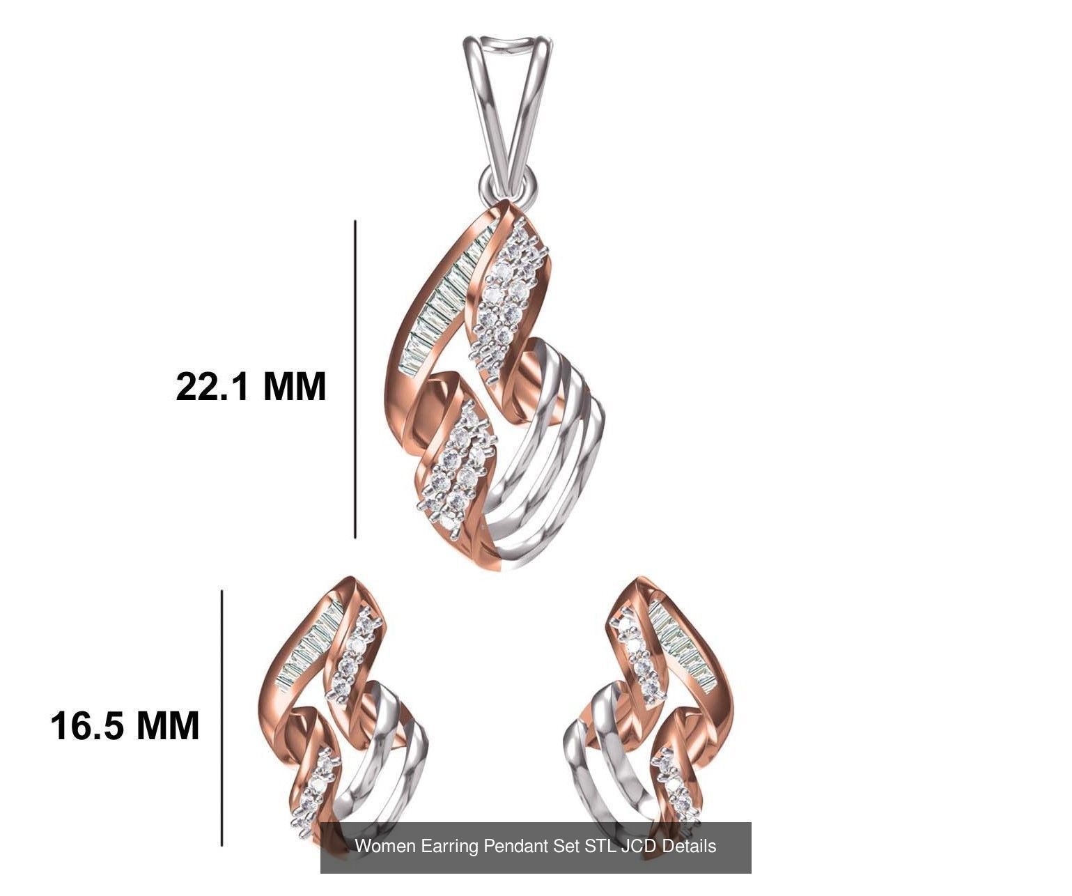 58 Women Earring Pendant Set STL JCD Details Collection _68