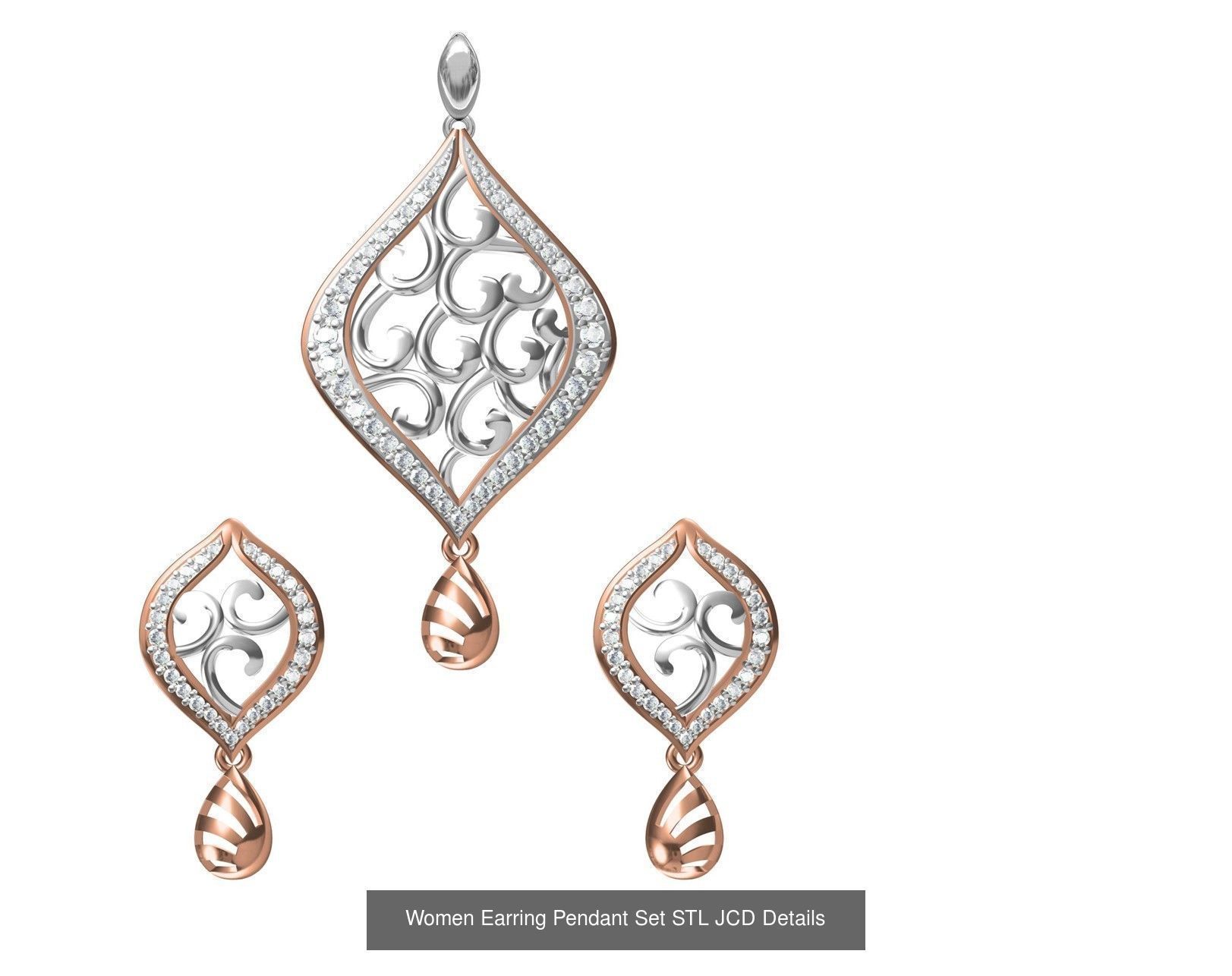 58 Women Earring Pendant Set STL JCD Details Collection _63
