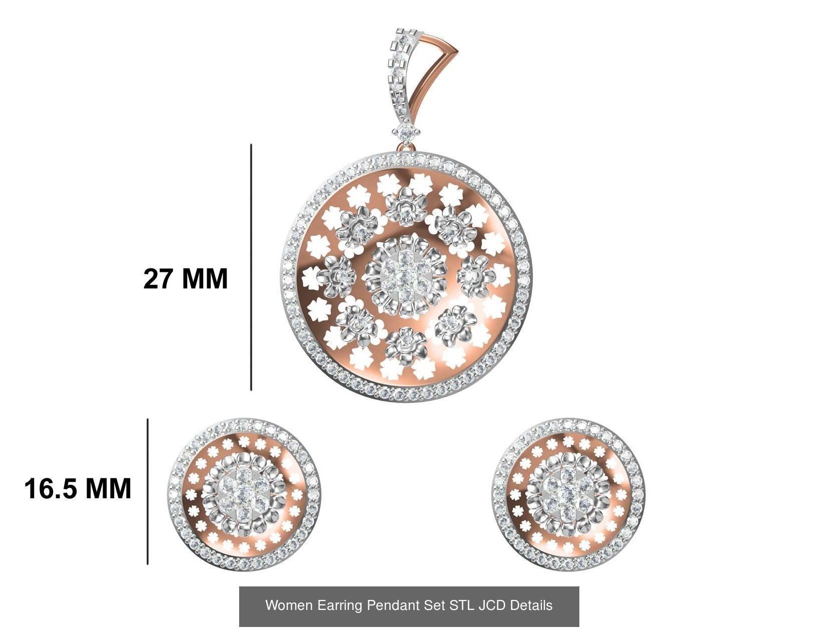 58 Women Earring Pendant Set STL JCD Details Collection _93