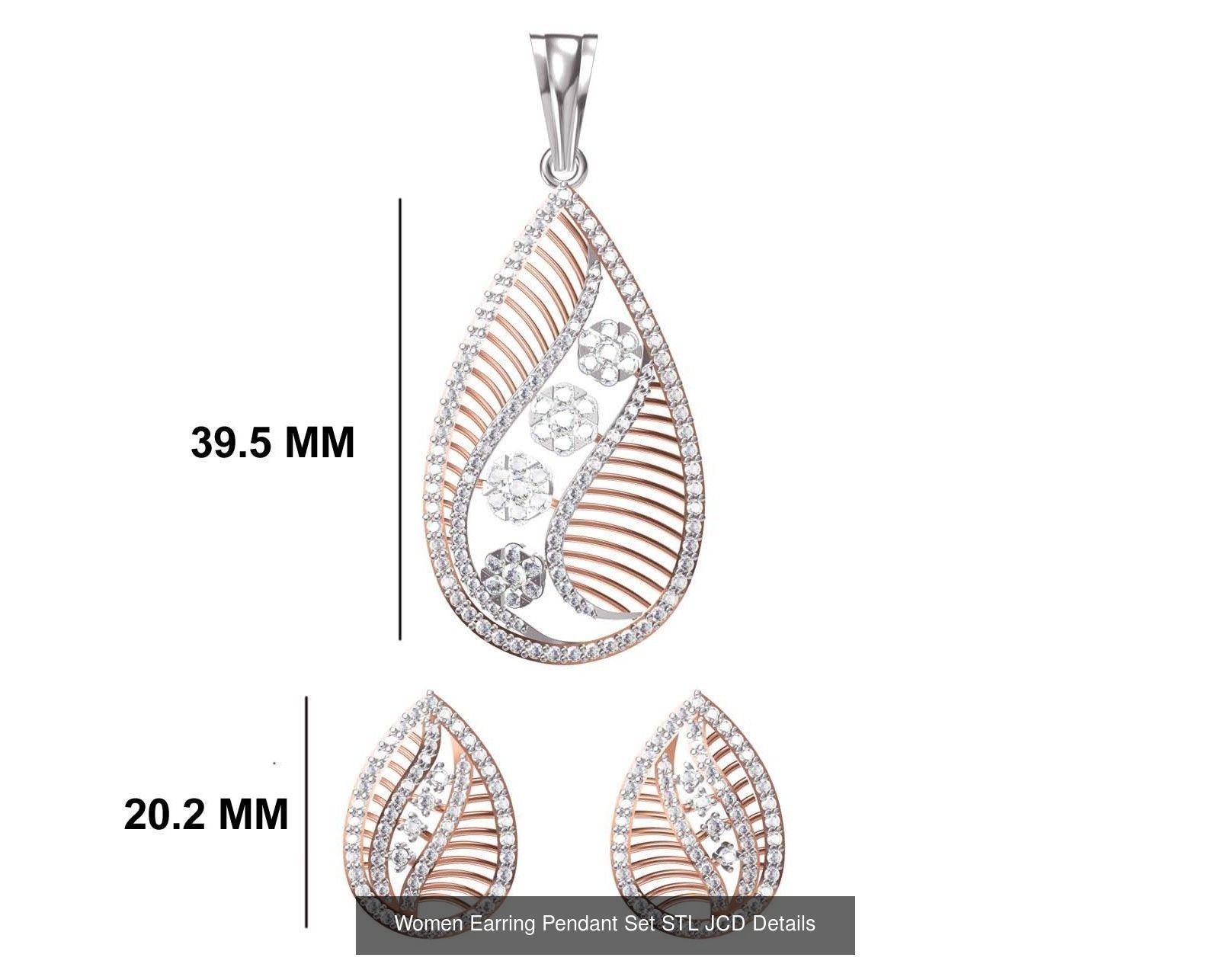 58 Women Earring Pendant Set STL JCD Details Collection _58