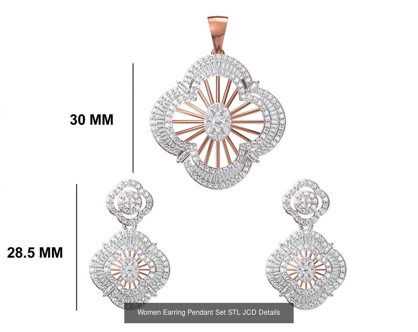 58 Women Earring Pendant Set STL JCD Details Collection _40