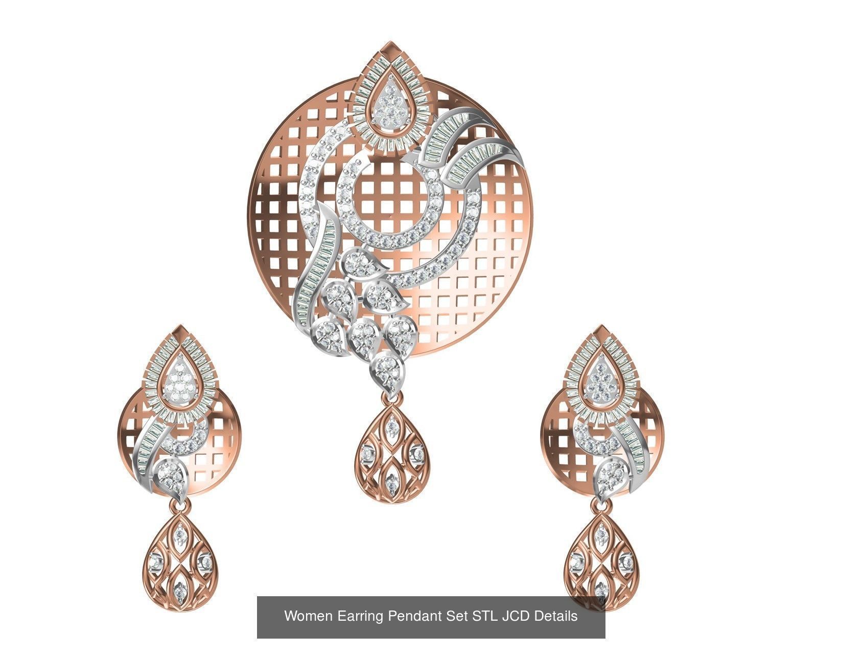 58 Women Earring Pendant Set STL JCD Details Collection _84