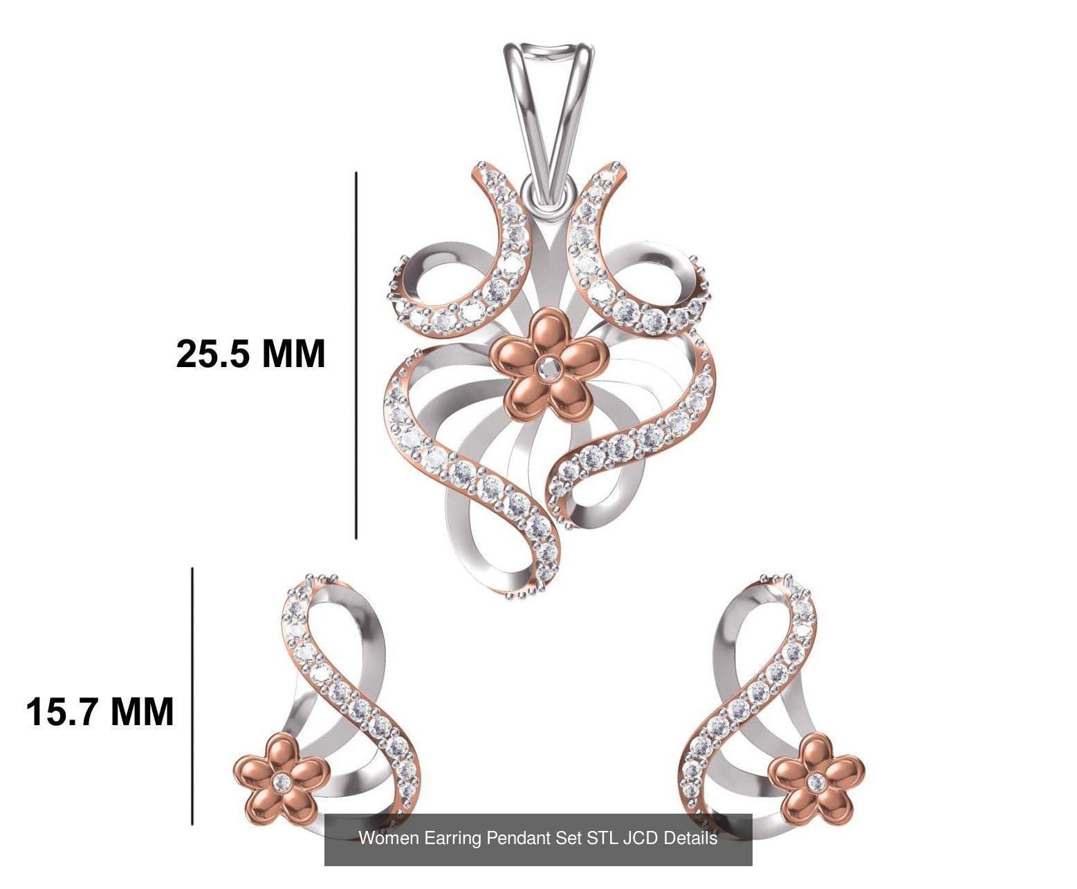 58 Women Earring Pendant Set STL JCD Details Collection _69