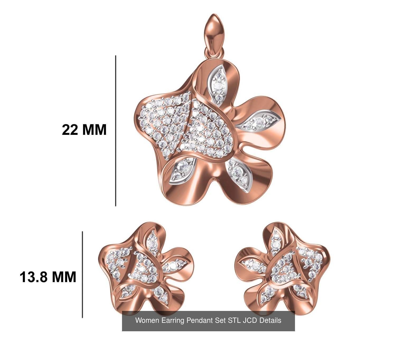 58 Women Earring Pendant Set STL JCD Details Collection _66