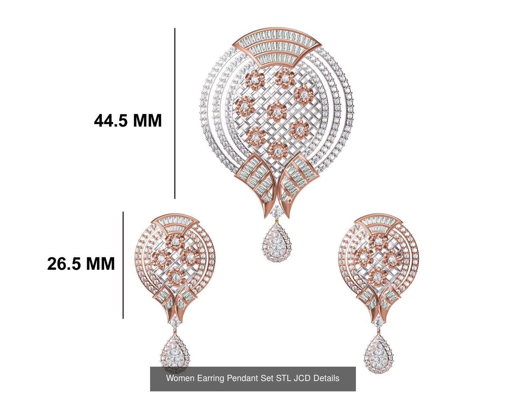 58 Women Earring Pendant Set STL JCD Details Collection _38