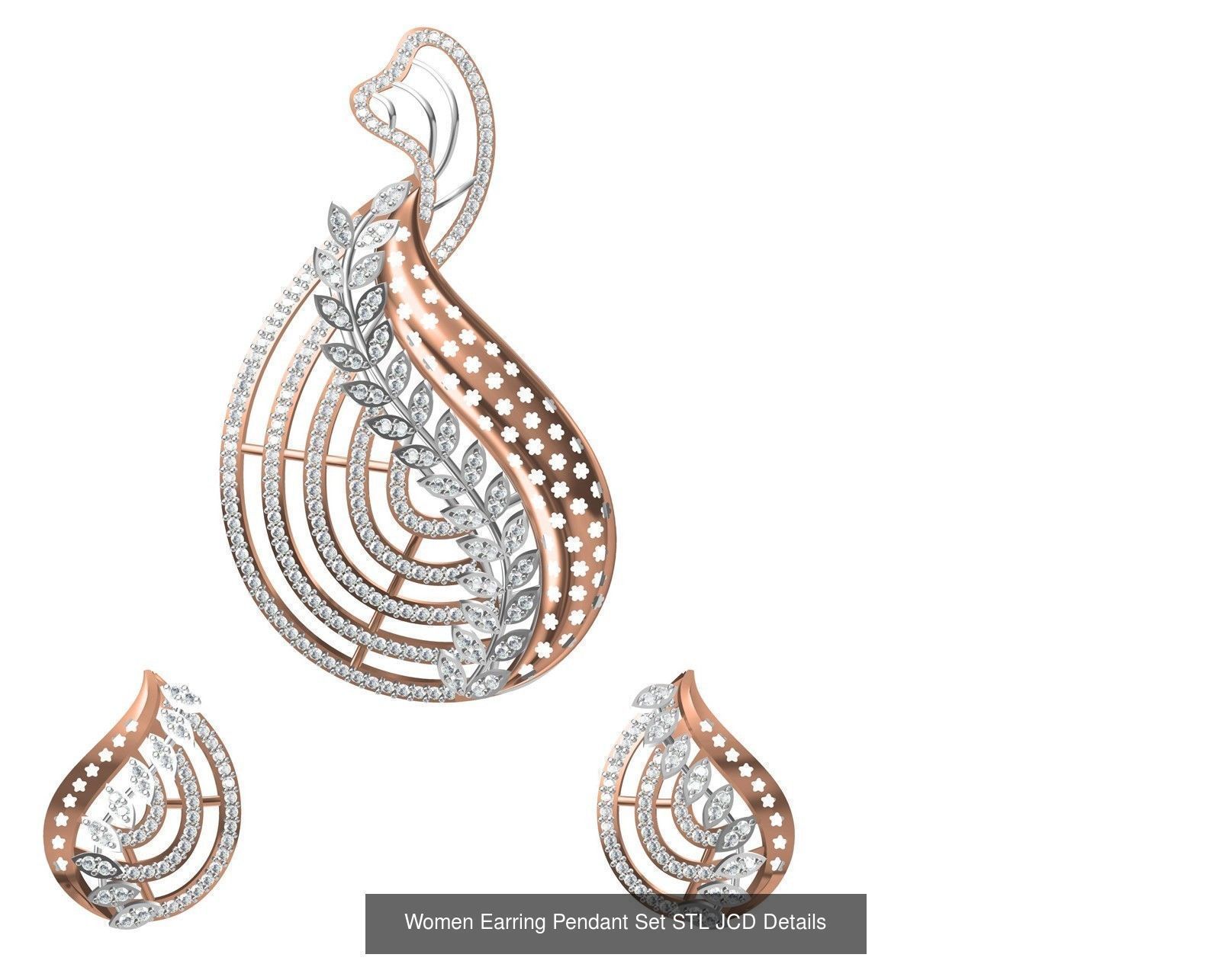 58 Women Earring Pendant Set STL JCD Details Collection _80