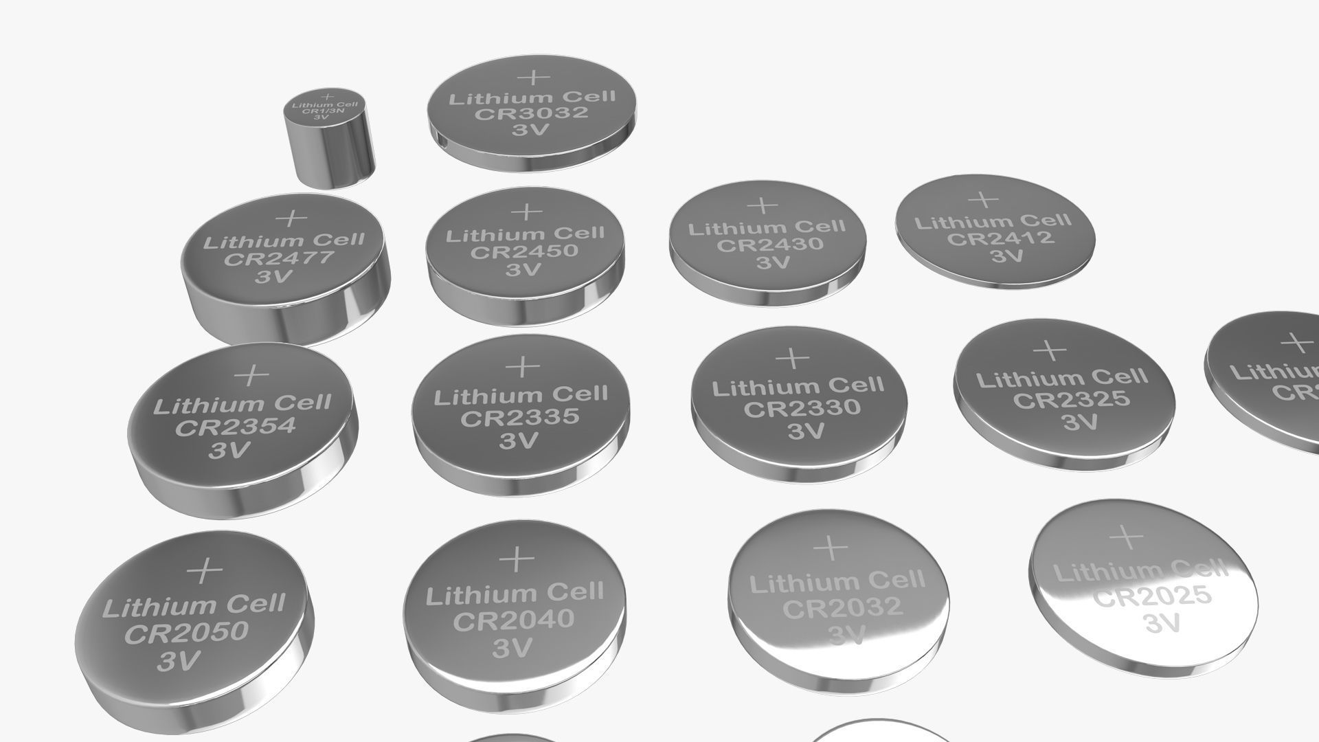 All Size Lithium Battery Cells 3D model_7