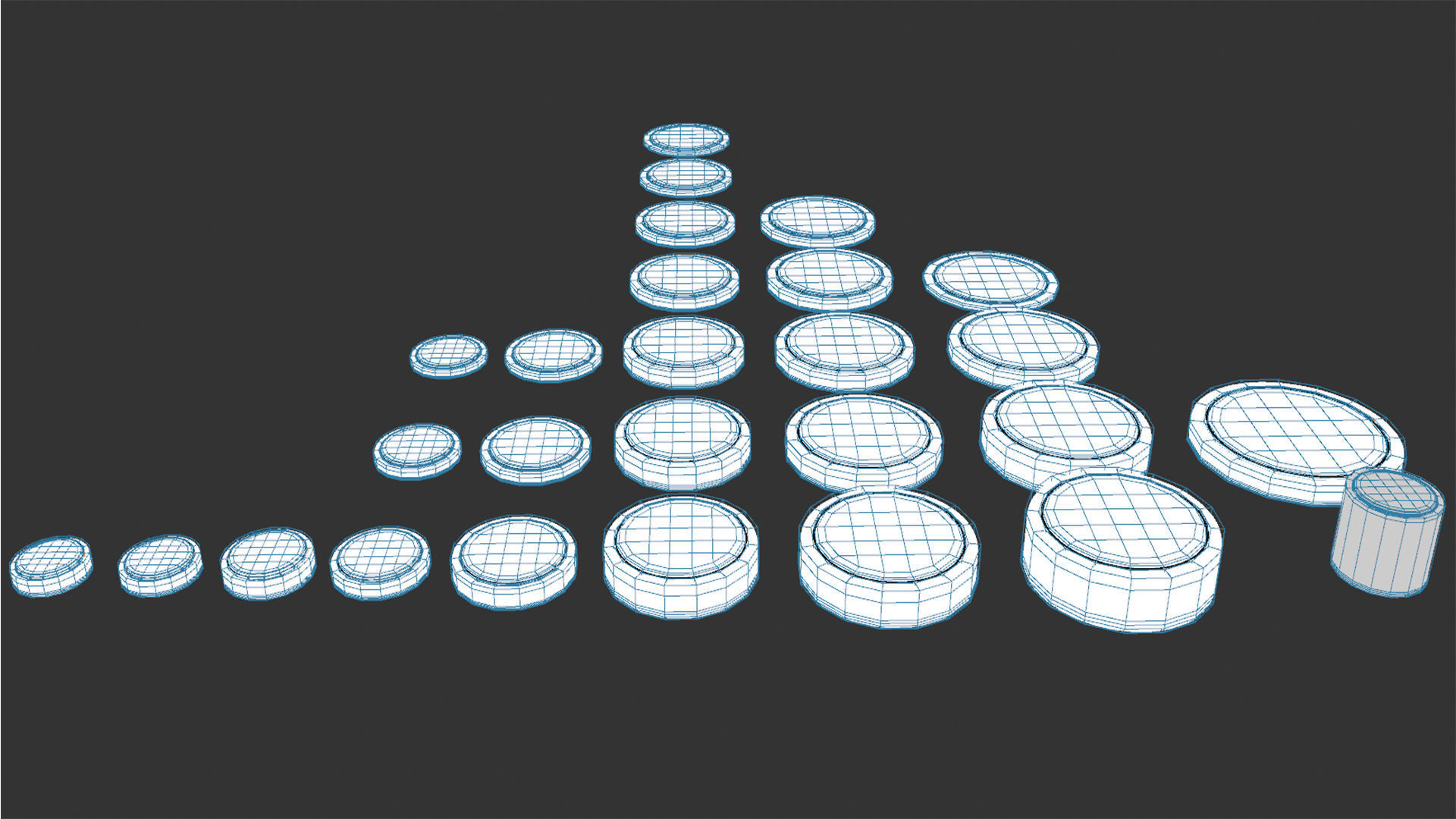 All Size Lithium Battery Cells 3D model_12