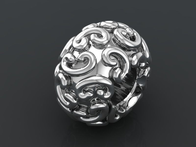 curl pattern charm 3D print model_1