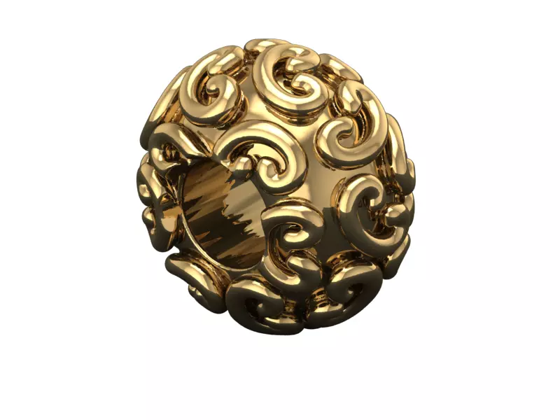 curl pattern charm 3D print model_0