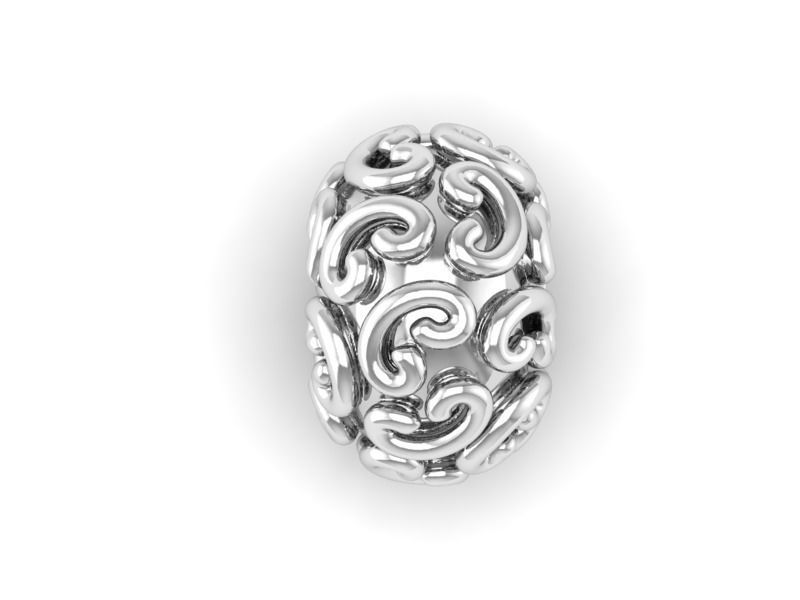 curl pattern charm 3D print model_3