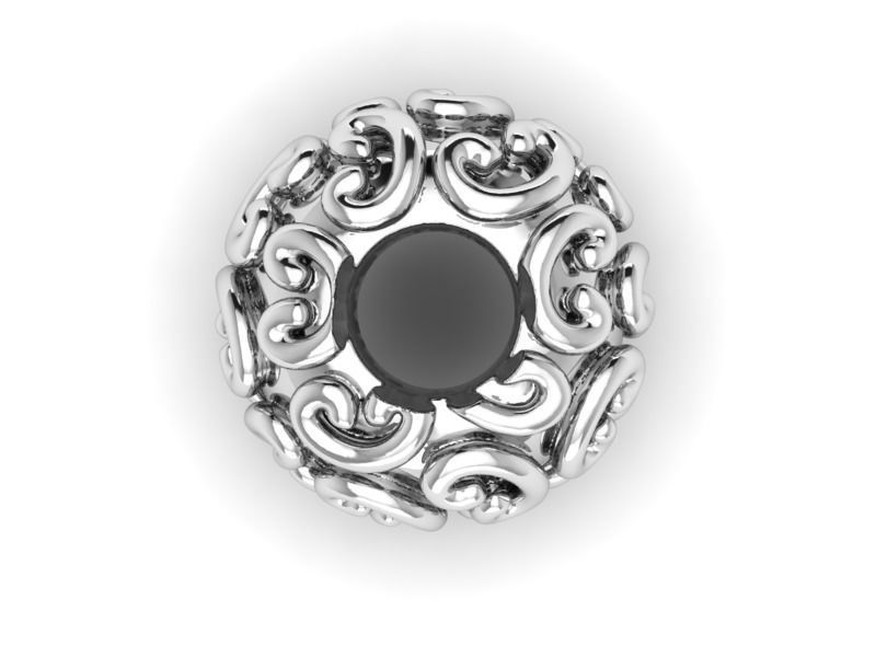 curl pattern charm 3D print model_2