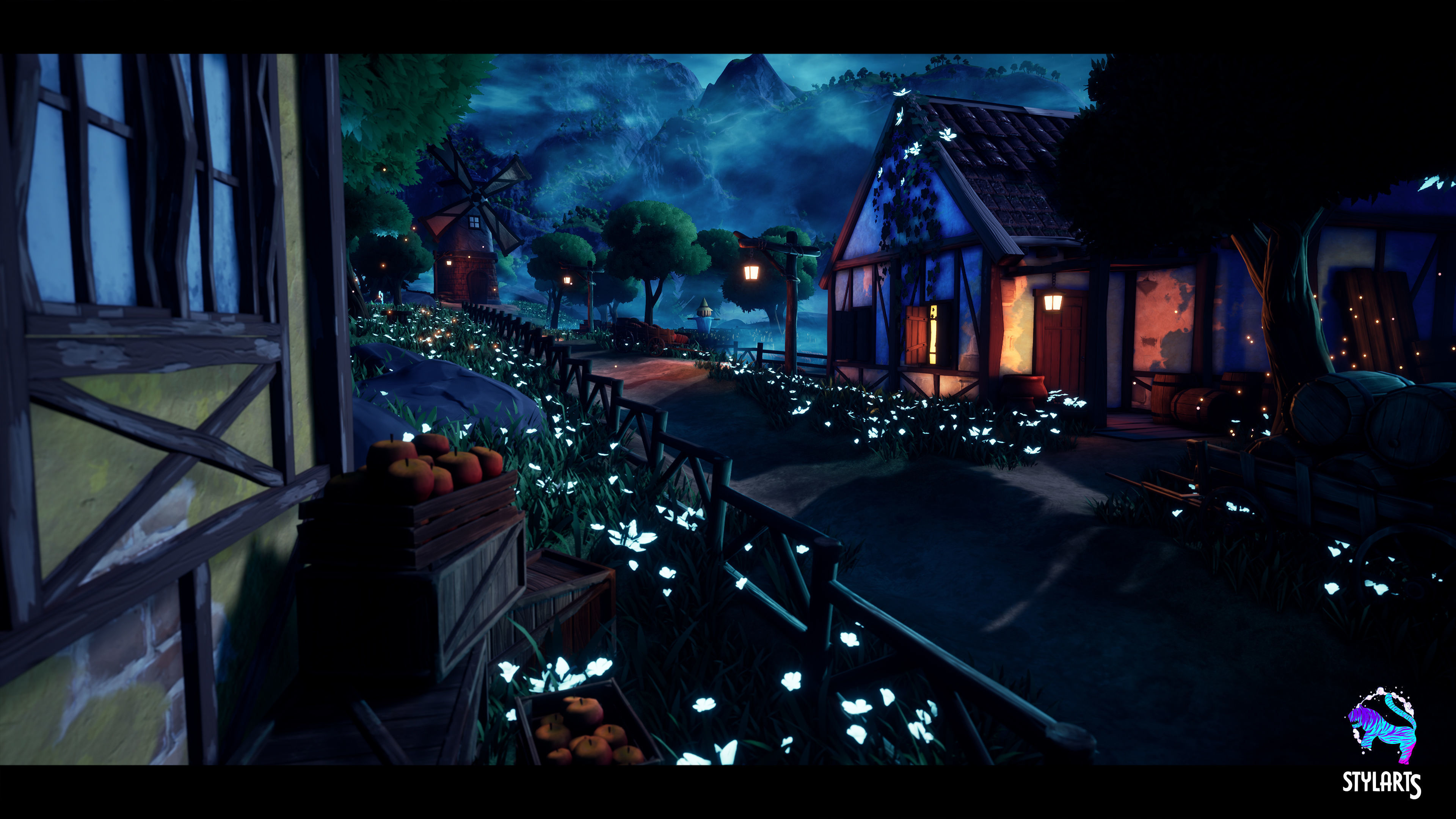 Modular Stylized Village Low-poly 3D model_10