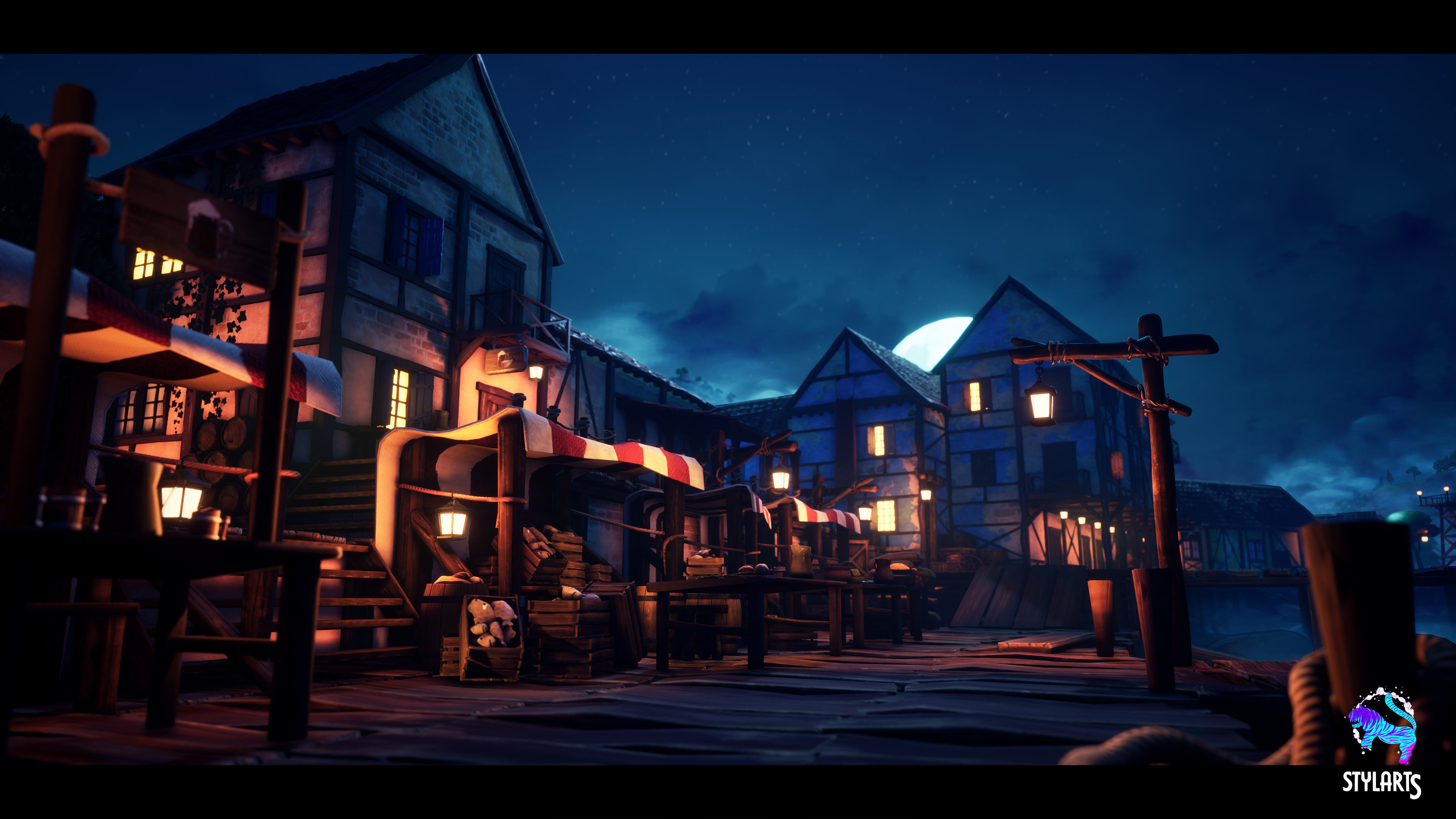 Modular Stylized Village Low-poly 3D model_15