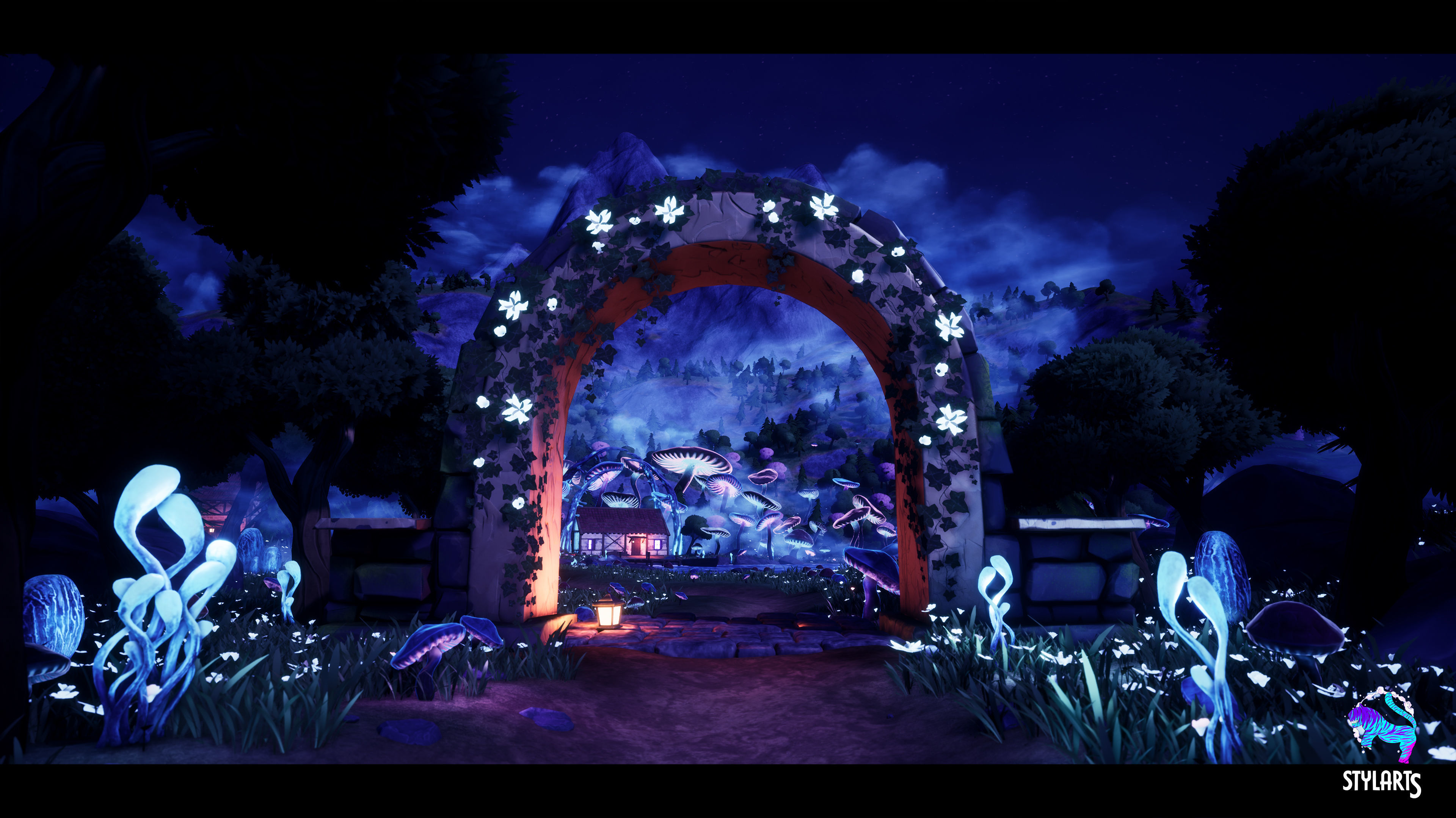 Modular Stylized Village Low-poly 3D model_12