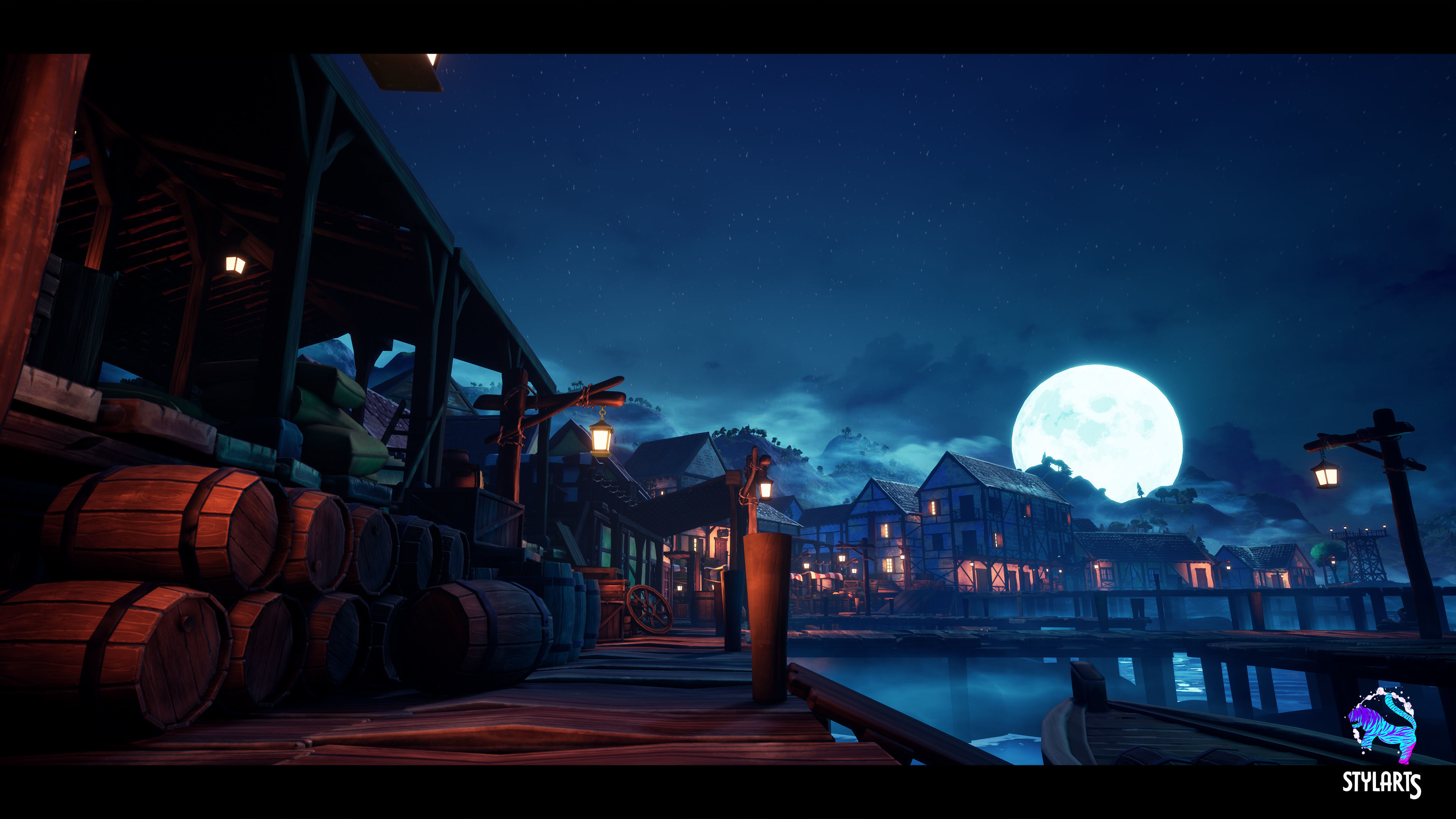 Modular Stylized Village Low-poly 3D model_16