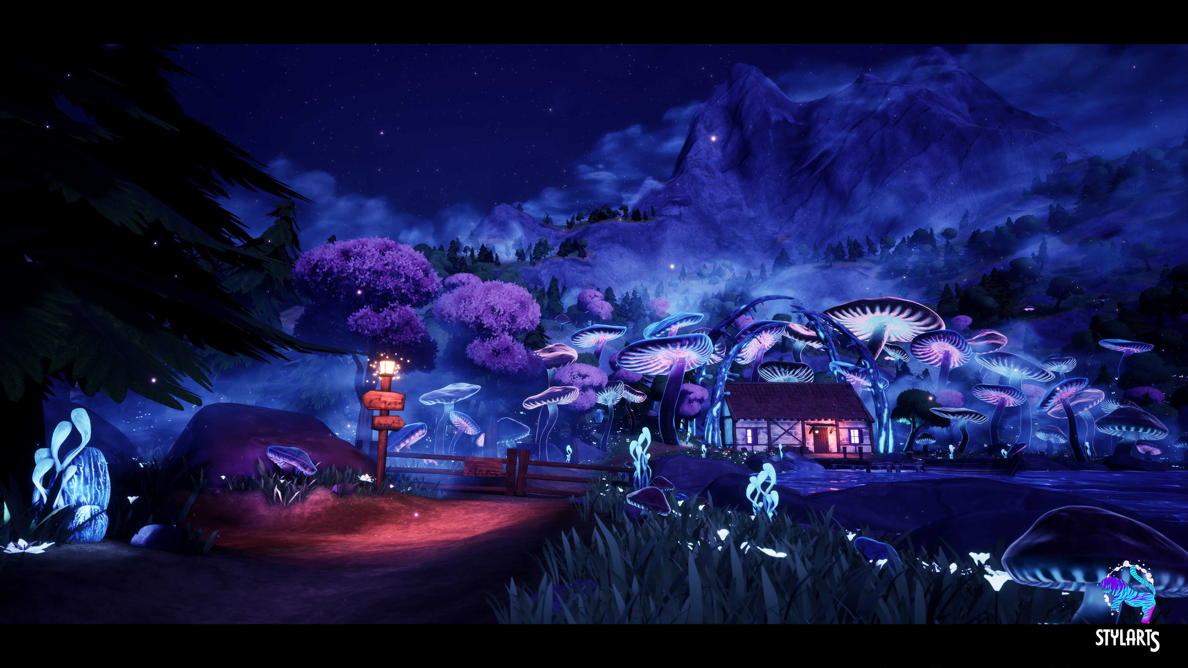 Modular Stylized Village Low-poly 3D model_7