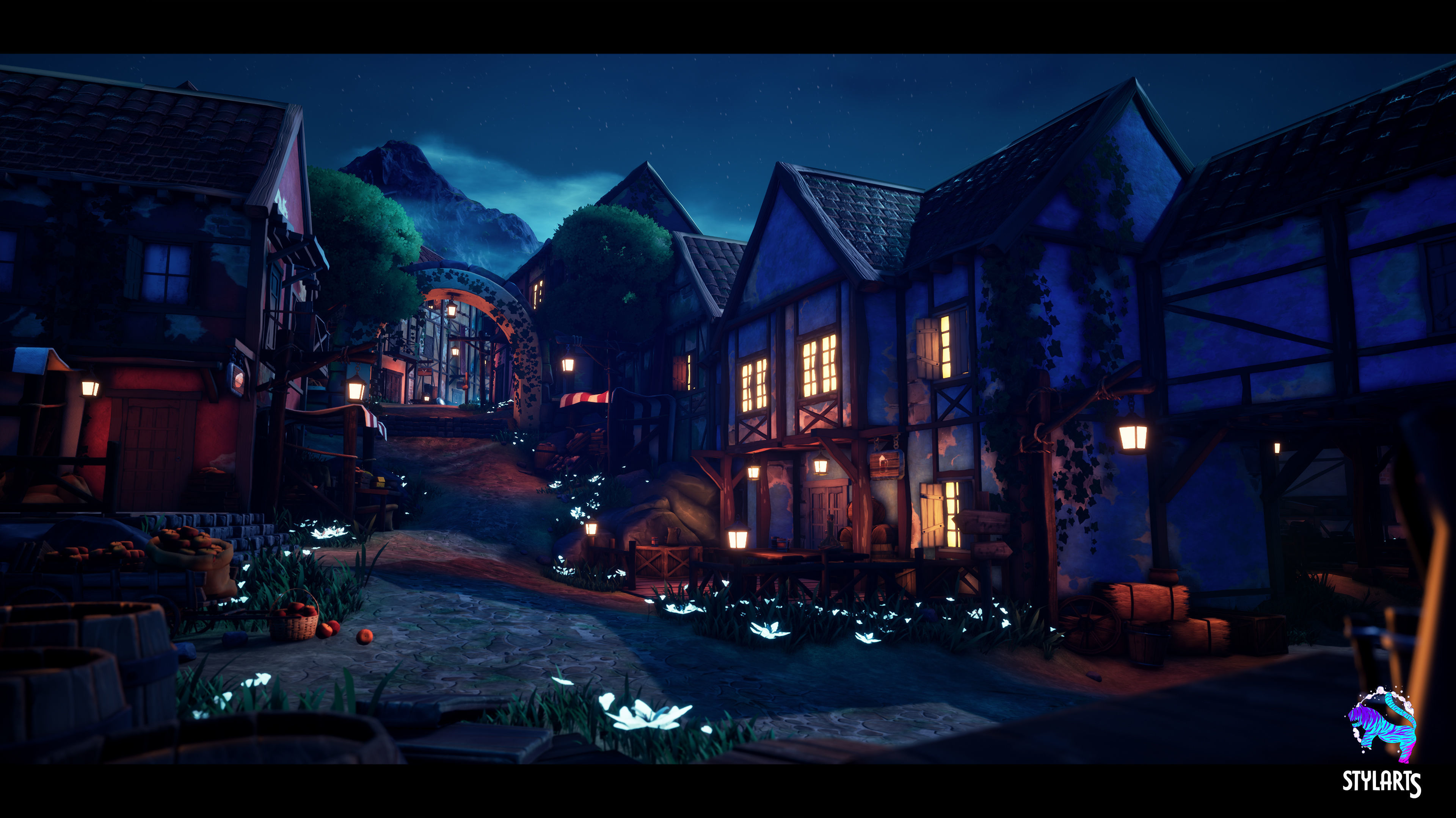 Modular Stylized Village Low-poly 3D model_14