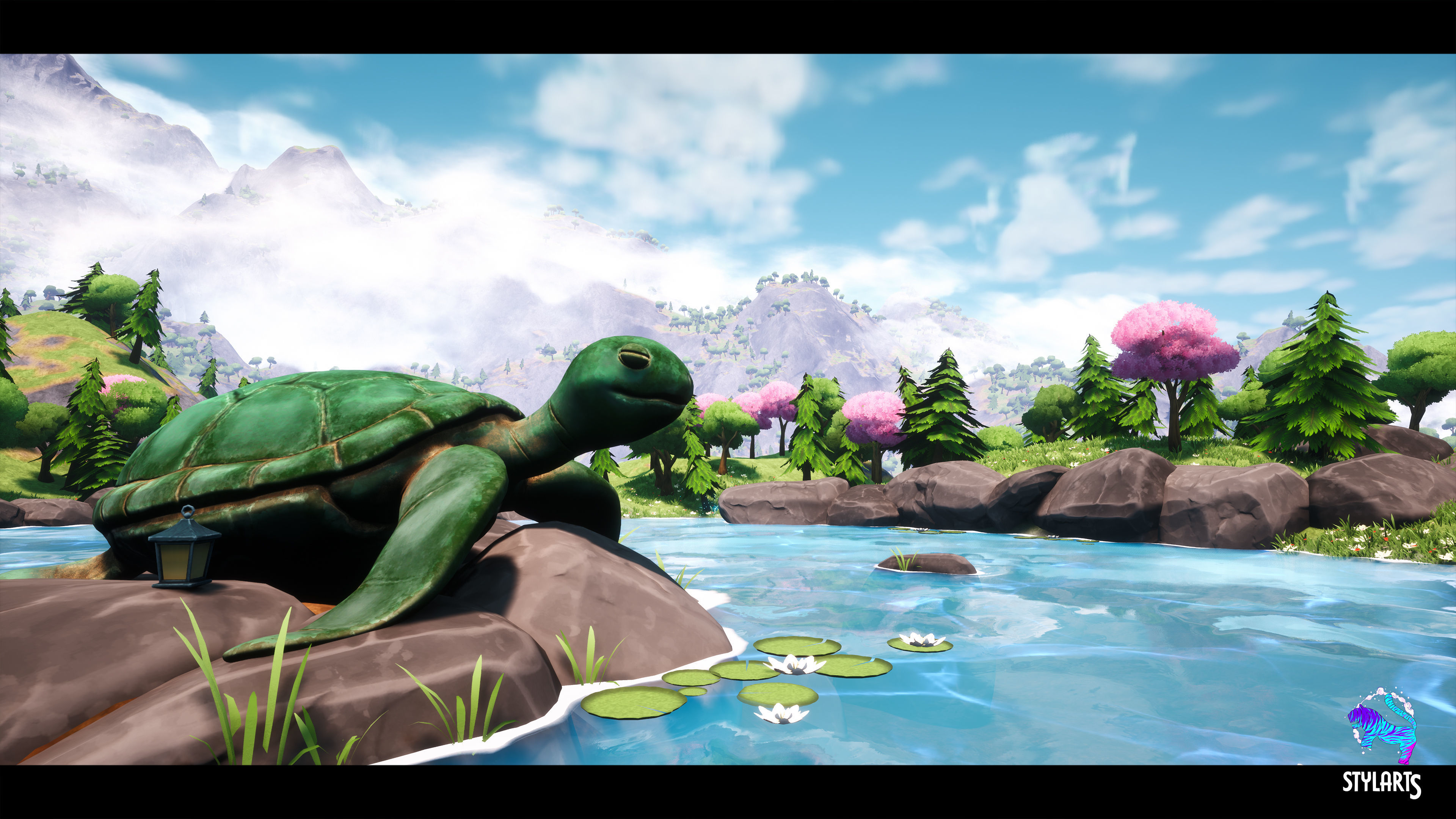 Modular Stylized Village Low-poly 3D model_19