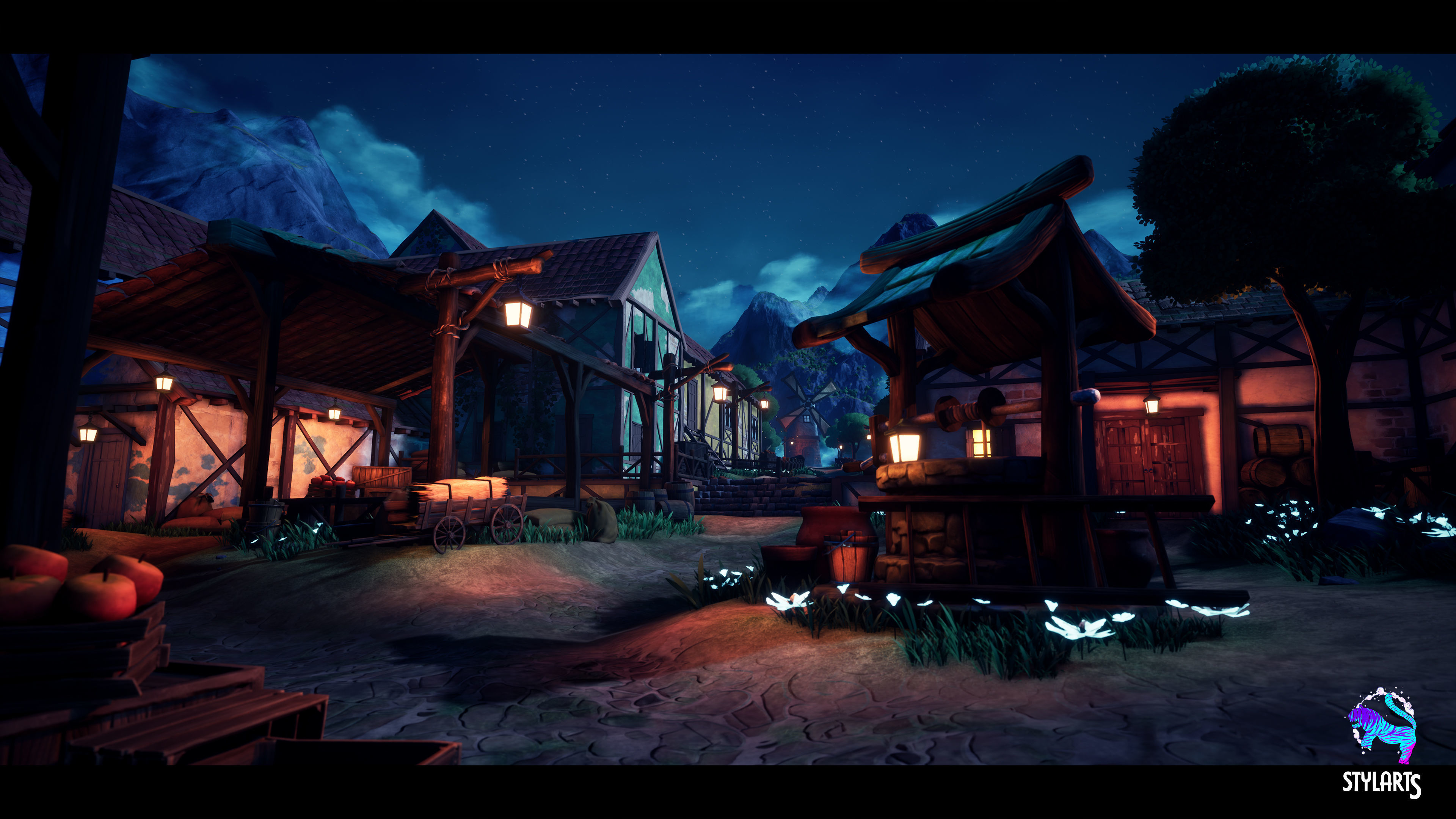 Modular Stylized Village Low-poly 3D model_13