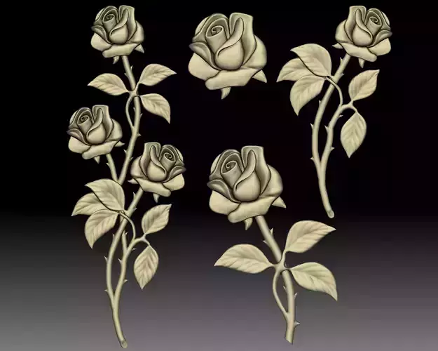 Roses bas-relief for CNC router or 3D printer 3D print model